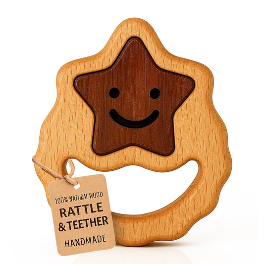 Wooden Toy for 6–12 Month Old Baby | Montessori Rattle | Toys for Baby Boy & Girl