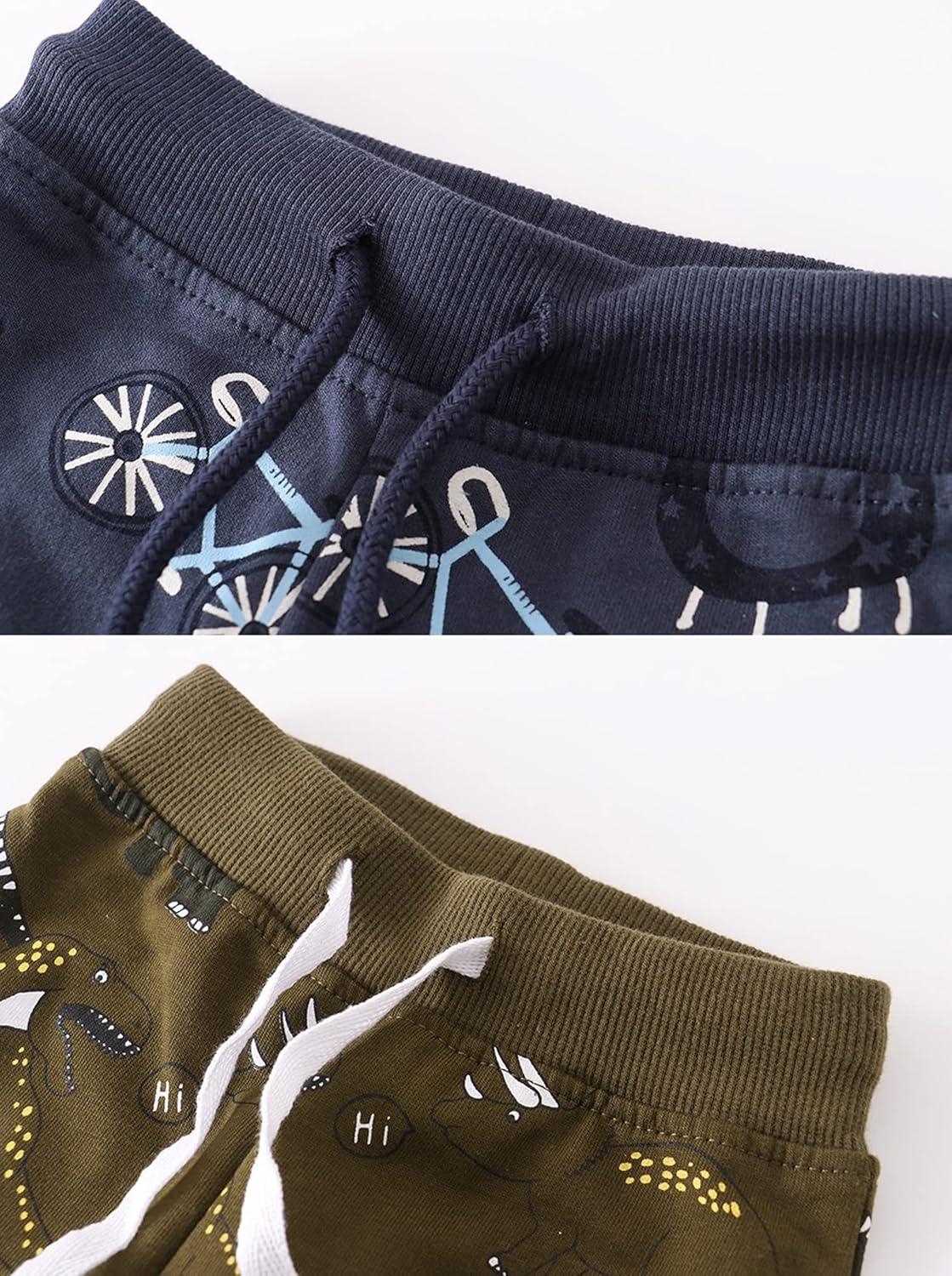 HUAER& Baby Boy's Jogger Pants Dinosaur Car Drawstring Elastic Sweatpants