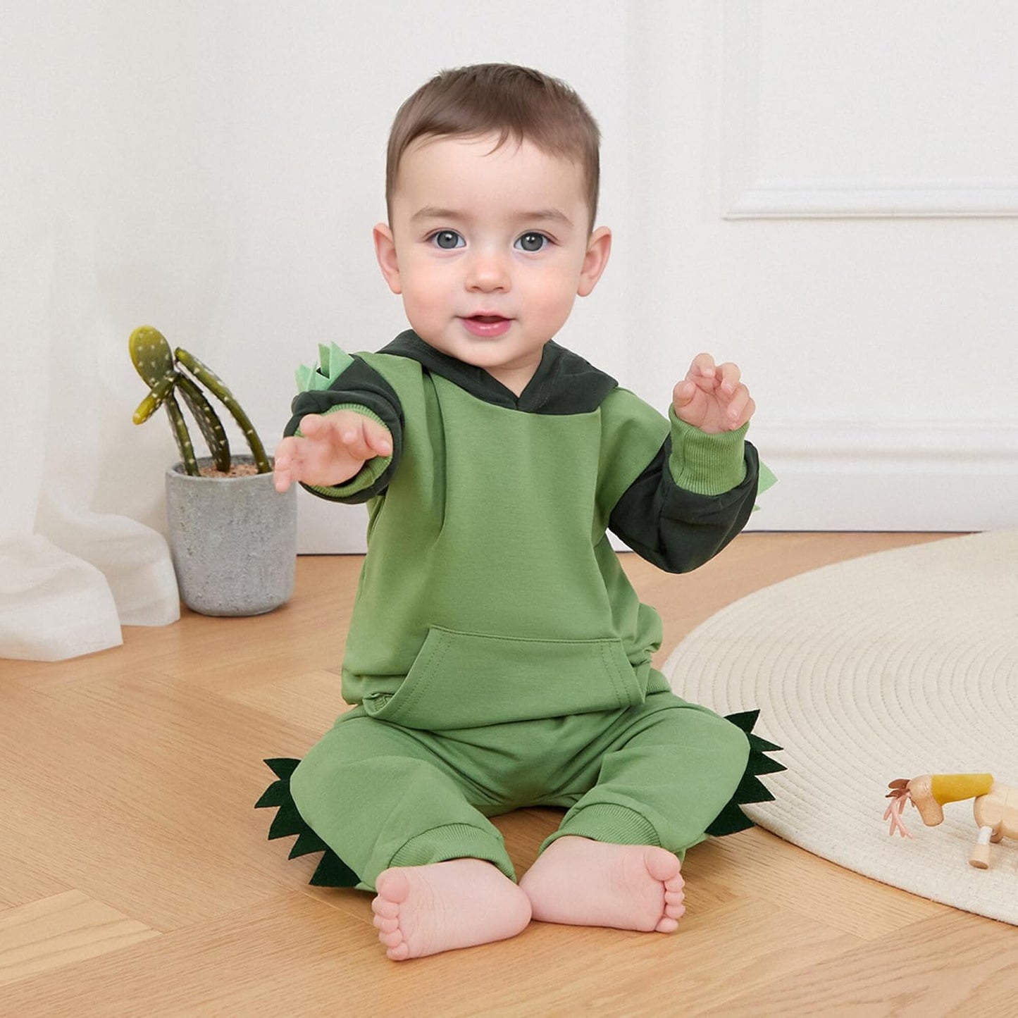 Baby Boy Clothes Toddler Fall Winter Outfits Dinosaur Long Sleeve Hoodies Tops & Jogger Pants Sweatsuit