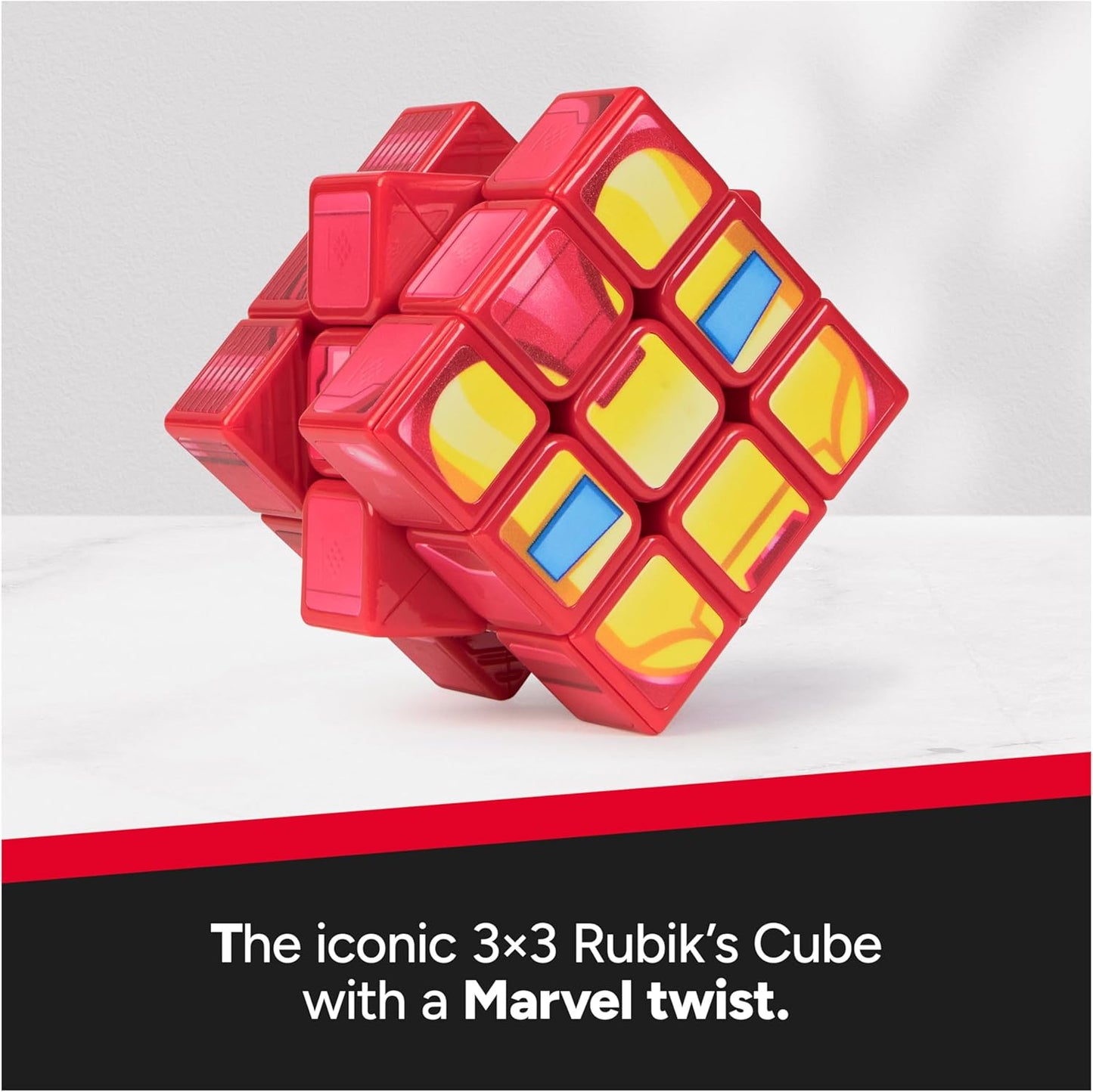 Rubik's Cube Iron Man Cuber, Problem-Solving Challenging Brain Teaser Collectible Iron Man Fidget Toy, for Adults & Kids Ages 8+
