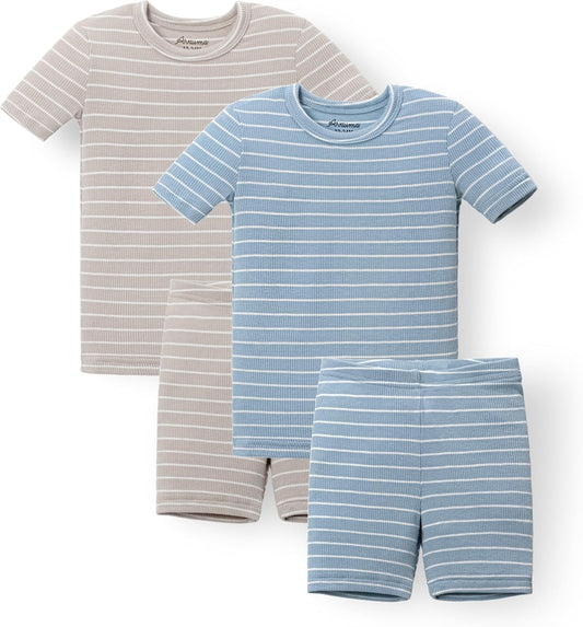 AVAUMA Stripe Pattern Baby Boys Girls Pajama Set Kids Toddler Snug fit Ribbed Sleepwear pjs for Daily Life Style