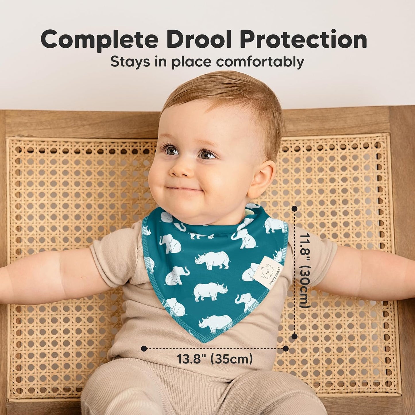 8-Pack Organic Baby Bandana Bibs for Boys, Girls - Super Absorbent Triangle Baby Bibs for Drooling and Teething Infant, 100% Cotton Extra Soft for Newborn, Infant 0-36 Months (Wildscape)