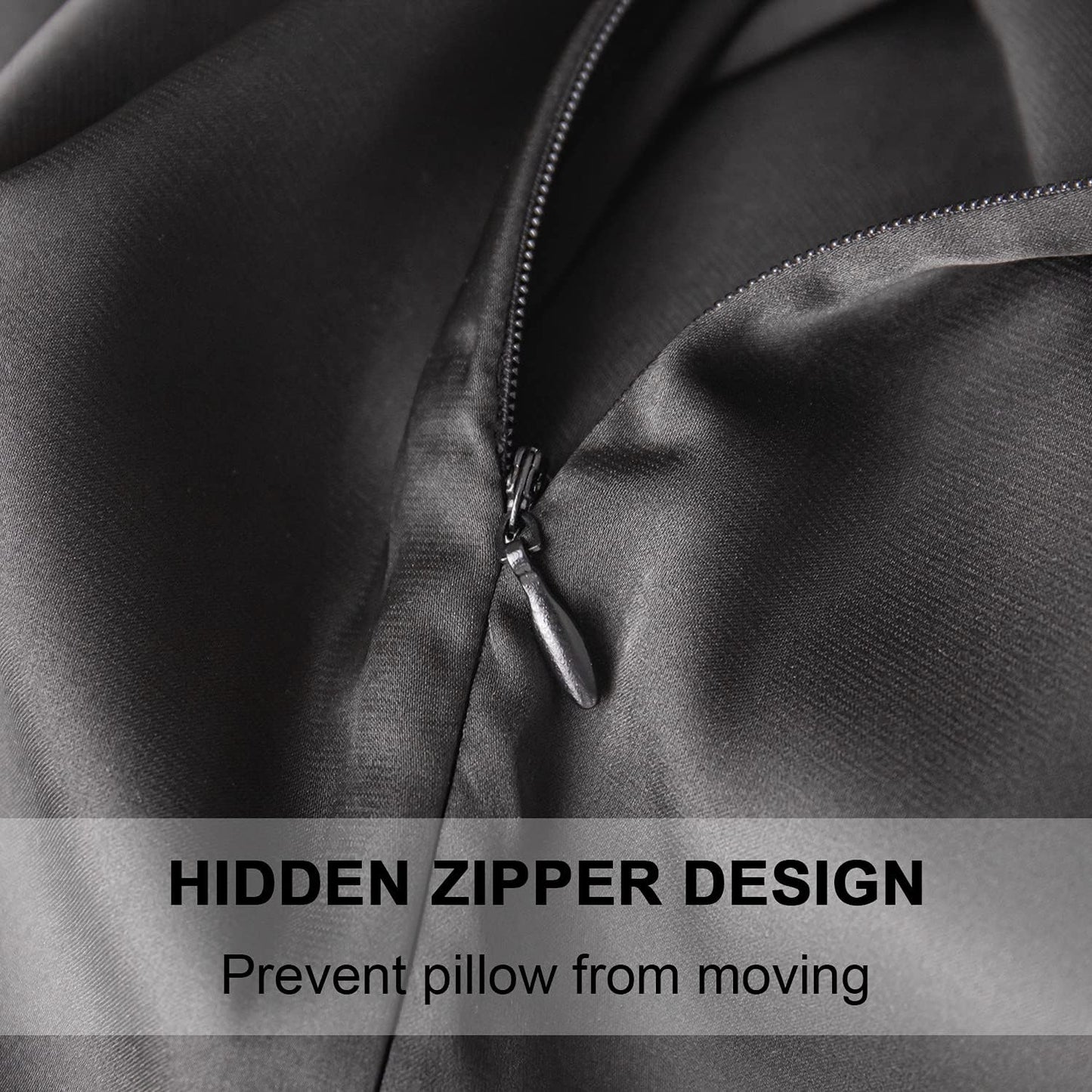 Mulberry Silk Pillowcase for Hair and Skin,King Size Cooling Silk Pillow Case with Hidden Zipper,Allergen Proof Dual Sides Soft Breathable Smooth Silk Pillow Cover for Women(King,Black)