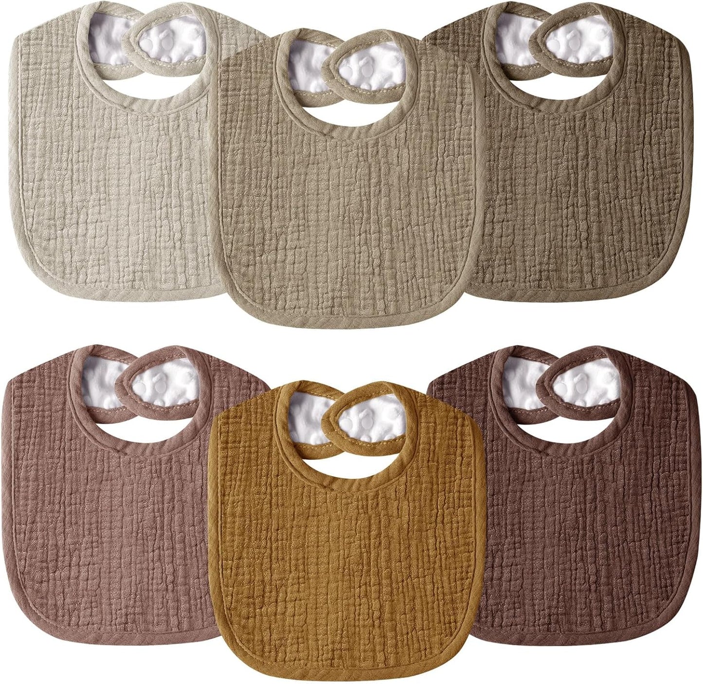 Muslin Baby Bibs for Unisex Boys Girls, Cotton Drool Bibs, Adjustable Newborn Bibs for Drooling and Teething