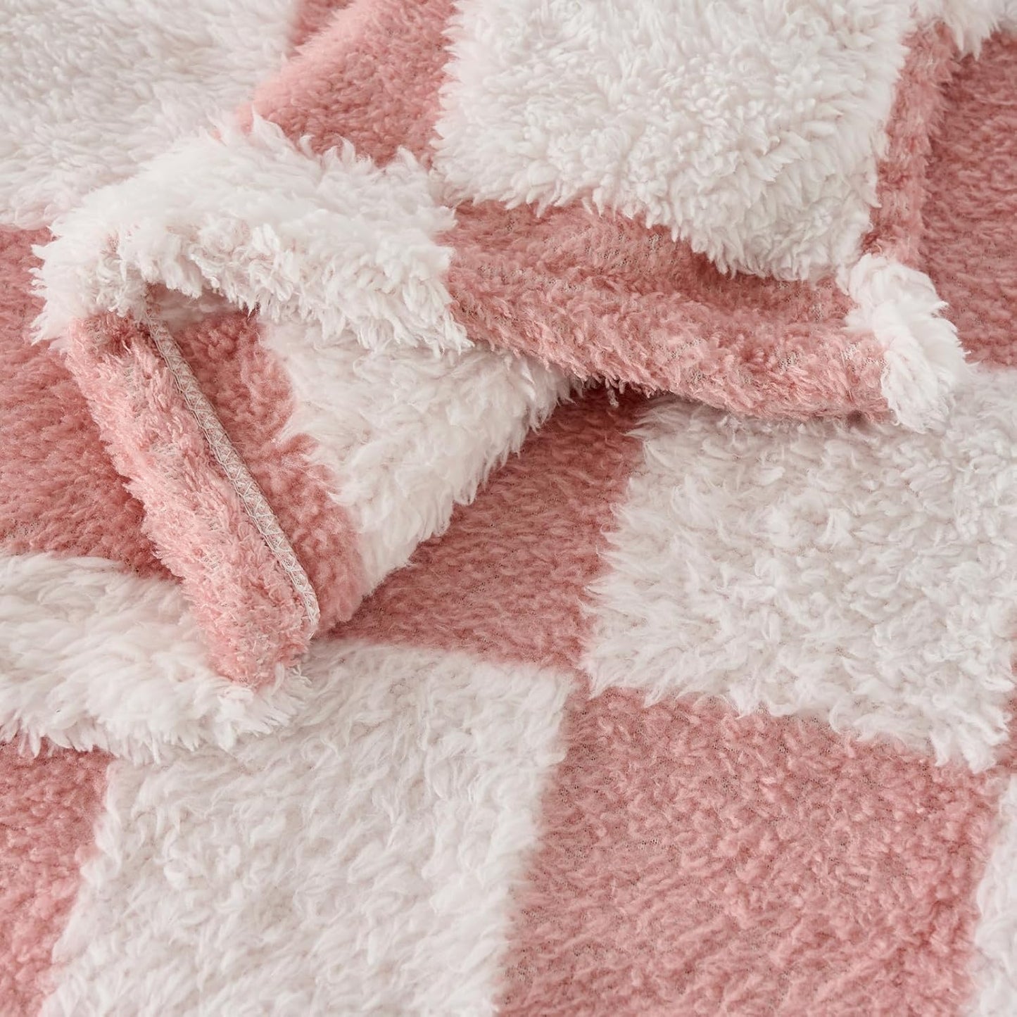 Fleece Baby Blanket for Girls 3D Checkerboard Design, Warm Cozy and Fluffy Infant Newborn Toddler Small Receiving Blankets for Crib Stroller, 30x40 Inches, Pink1