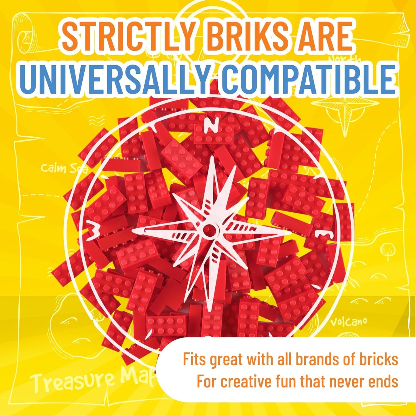 Strictly Briks Classic Bricks Starter Kit, Red, 96 Pieces, 2x4 Studs, Building Creative Play Set for Ages 3 and Up, 100% Compatible with All Major Brick Brands