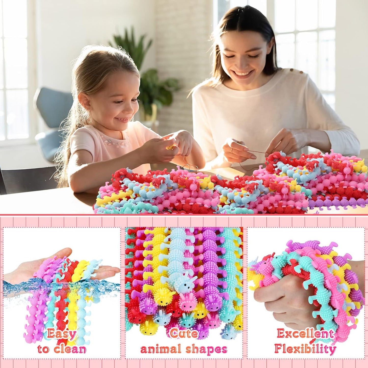 Chivao Bulk Stretchy String Fidget Toys Animal Sensory Toys Pack Worm Sensory Stress Fidget Toys for Adults Stress Anxiety Relieve Relaxing Party Favors(150 Pack, Worm Style)