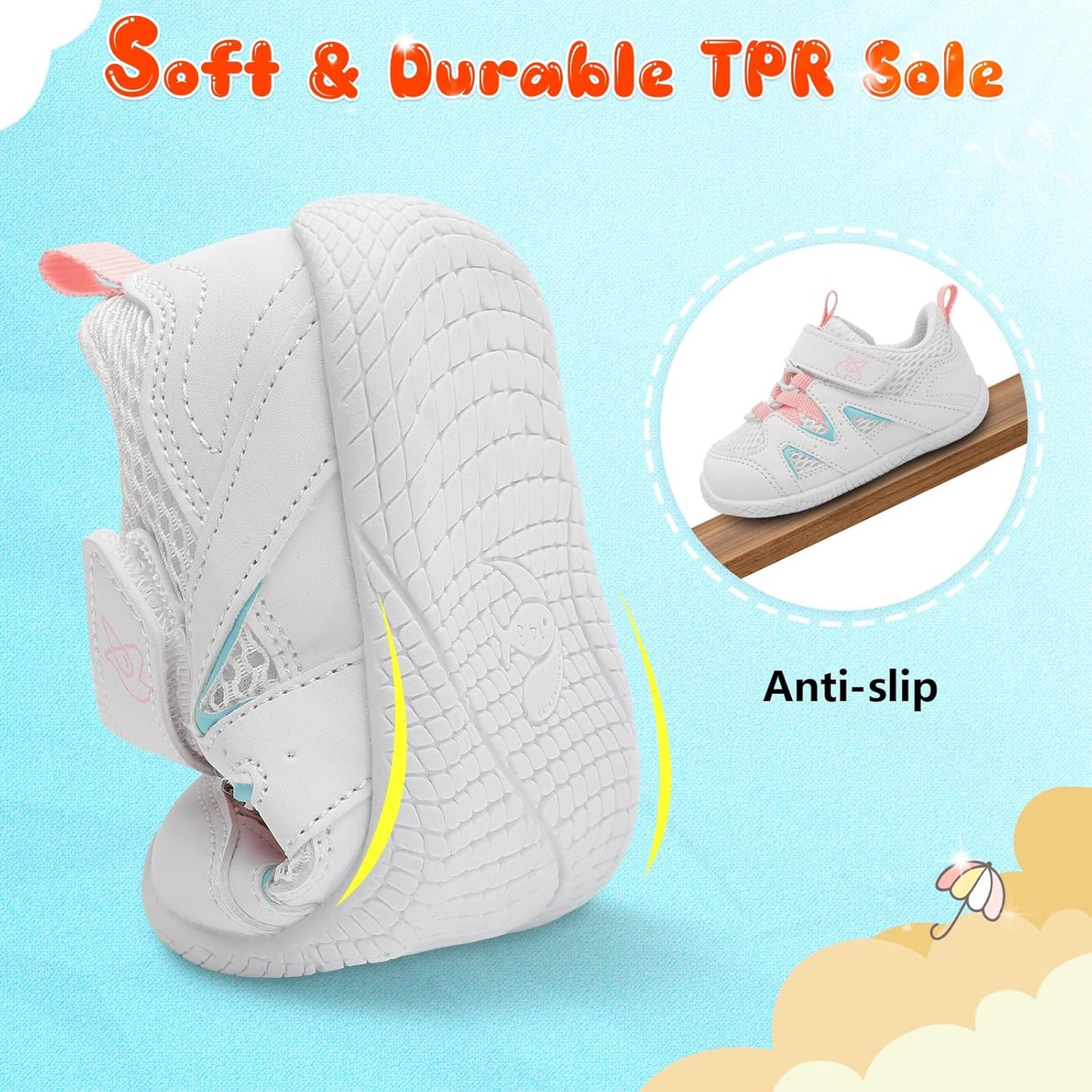 LeIsfIt Baby Shoes Boys Girls First Walking Shoes Non-Slip Toddler Breathable Sneakers Infant Sneakers