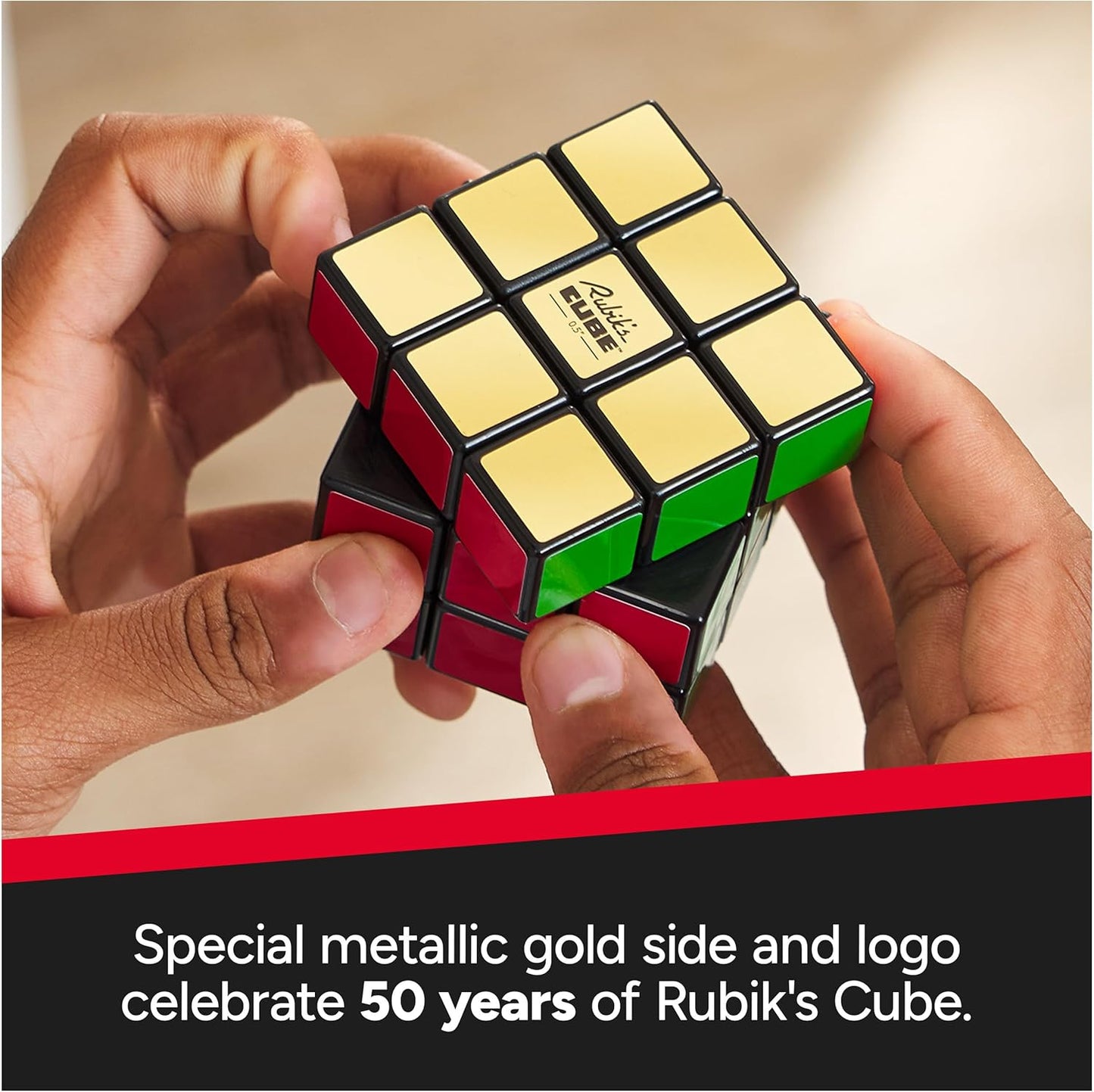 Rubik's Cube, Special Retro 50th Anniversary Edition, Original 3x3 Color-Matching Puzzle Classic Problem-Solving Challenging Brain Teaser Fidget Toy, for Adults & Kids Ages 8+