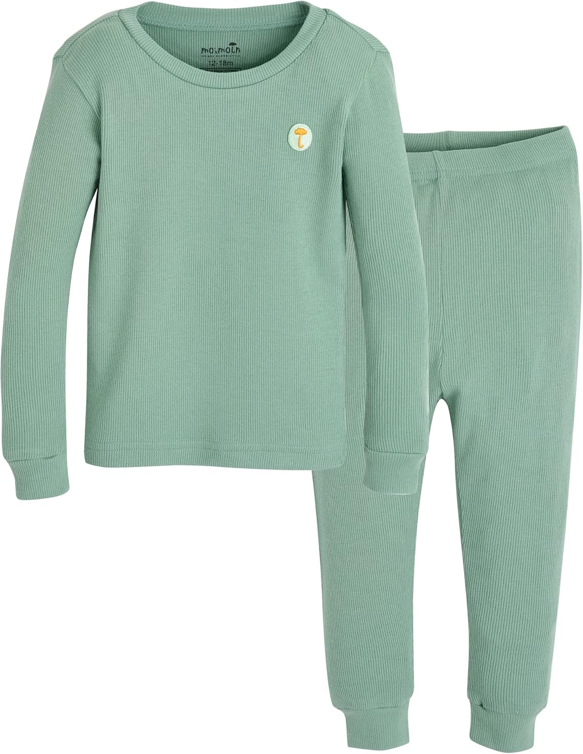 moimoln Pajamas Set 6M-5Y Solid Ribbed Unisex Baby & Toddler, Soft Viscose, Snug-Fit, Everyday Sleepwear