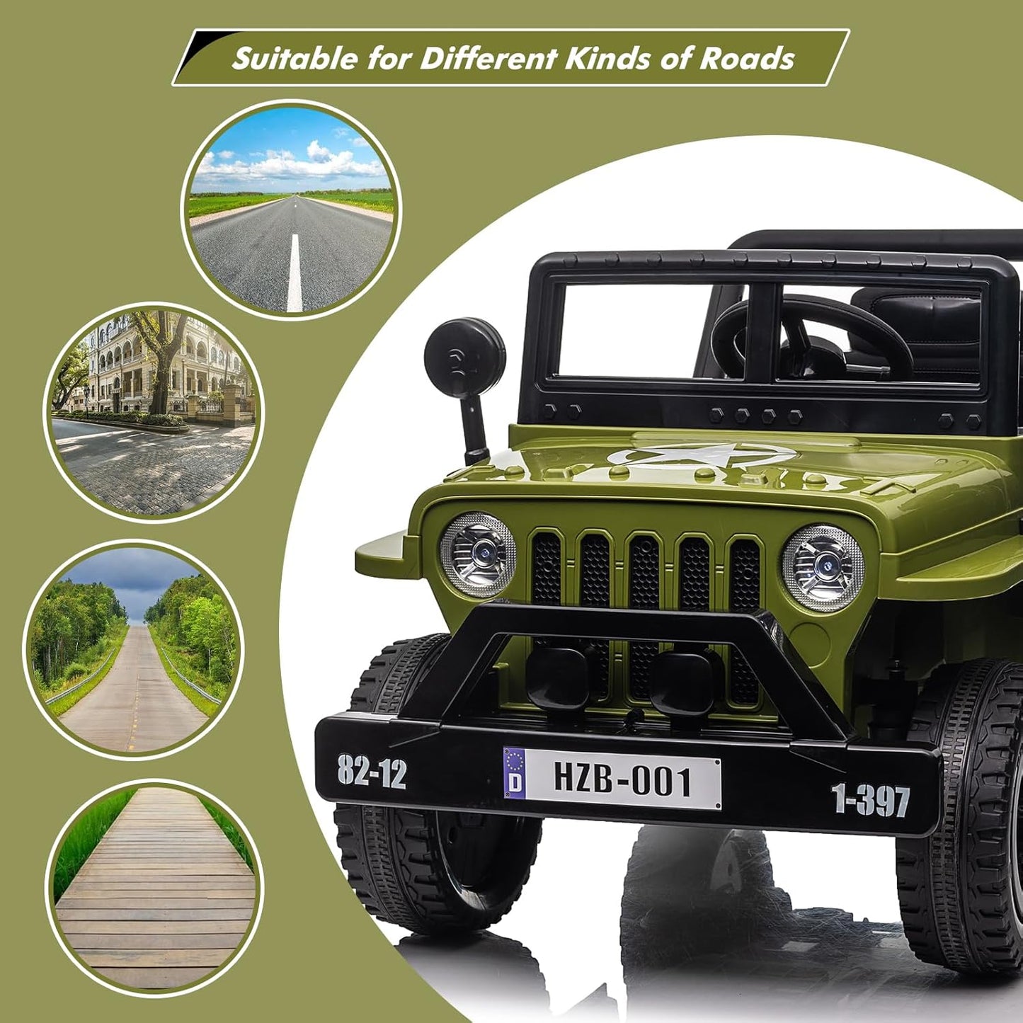 Ride on Truck Car, 12V Electric Ride on Car with Remote Control, MP3, LED Lights, Suspension System, Double Doors, Safety Belt, Ride-on Toy for Kids Aged 3-8 Years