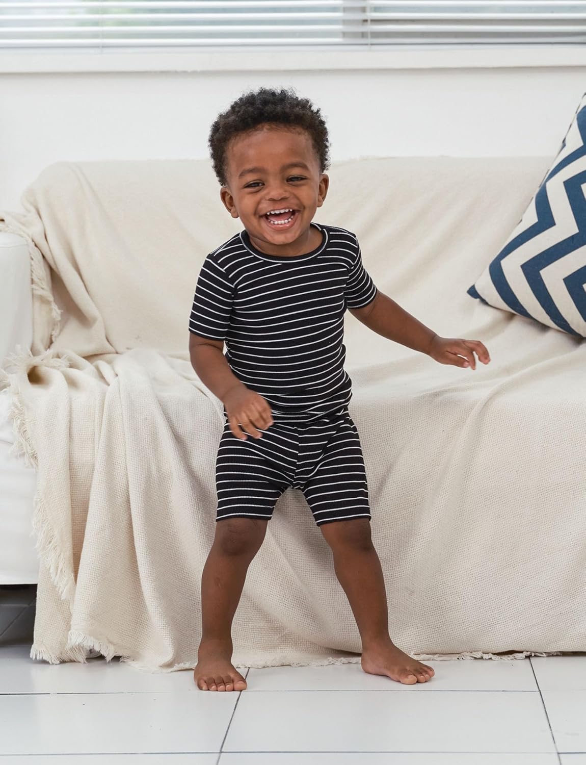 AVAUMA Stripe Pattern Baby Boys Girls Pajama Set Kids Toddler Snug fit Ribbed Sleepwear pjs for Daily Life Style