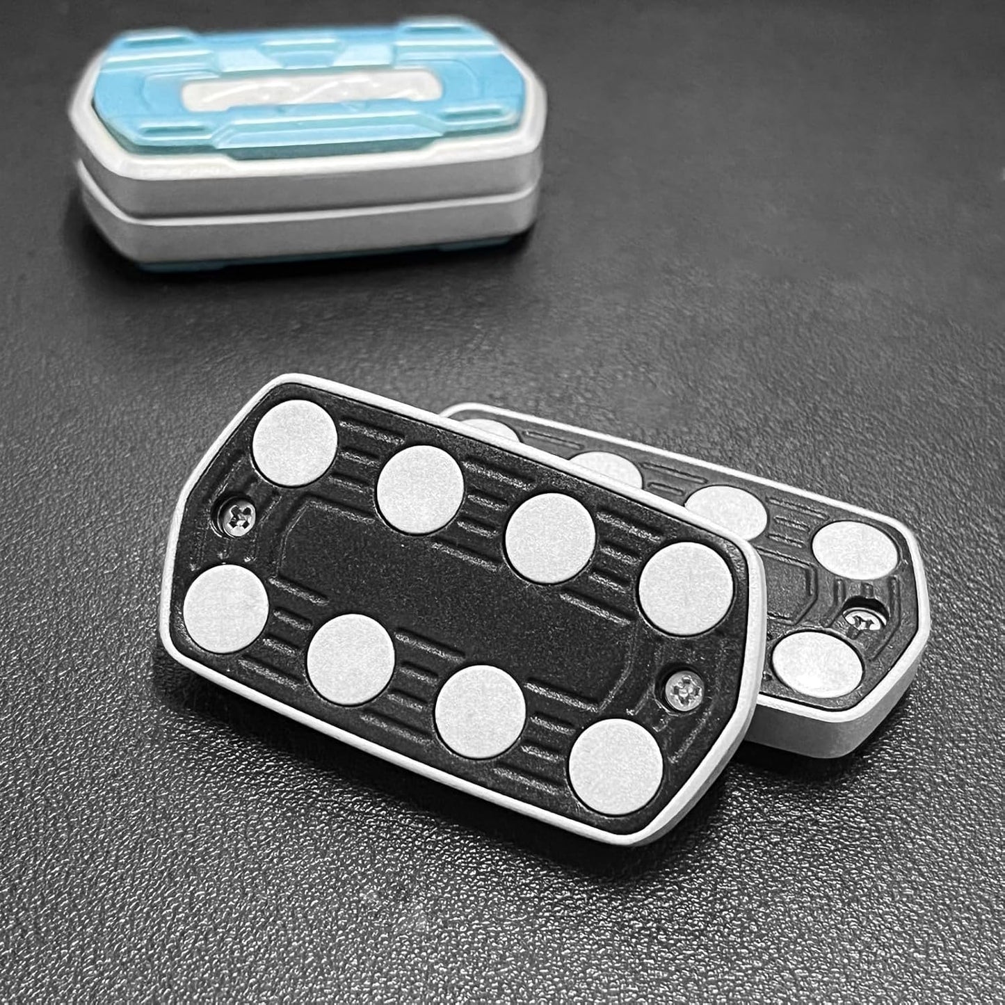 Sound Range Fidget Slider, Infinite Range Finger Spin Top Decompression Toy Adult Metal Fidget Toys Magnetic Coin EDC Gear Haptic (Blue)