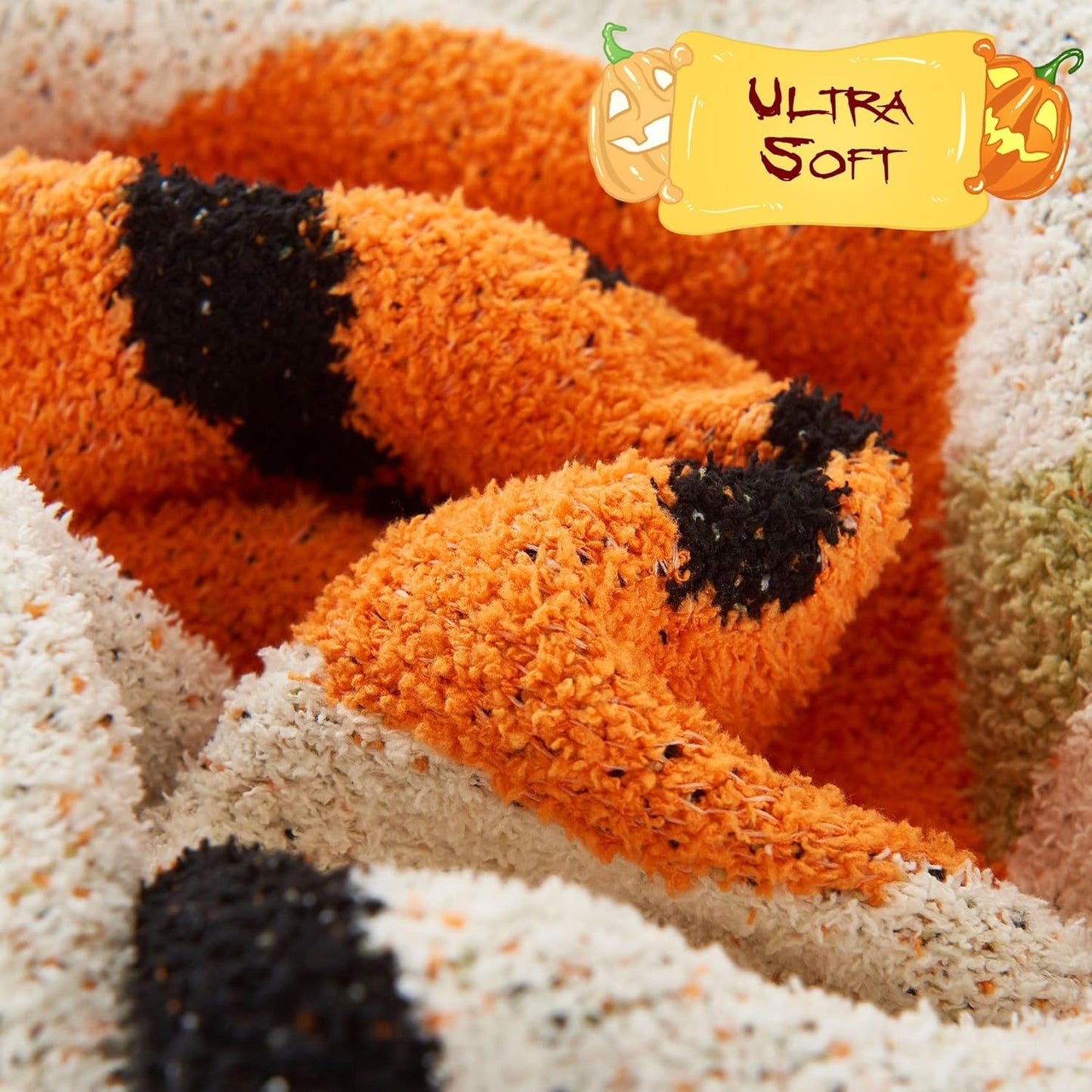 SeaRoomy Halloween Blanket, Ultra Soft Cozy Knit Throw Blanket for Couch, Warm Fluffy Microfiber Lightweight Knitted Throw Blanket Pumpkin Bat Halloween Decor (Pumpkins, 51"×63")