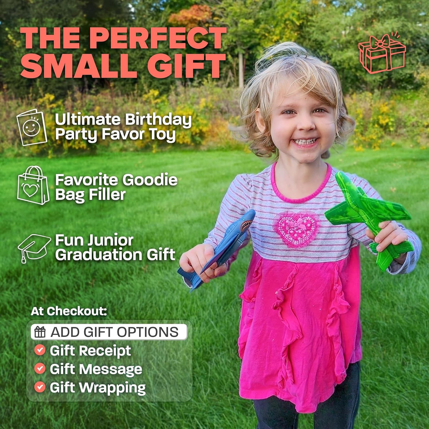 Airplane Toy Foam Glider Plane for Kids: Best Outdoor Beach Toys for Boys & Girls - Pool Toys for Kids & Fun Flying Gliders Easy Throwing Air Planes - 4 Year Old Boy Birthday Gift 5 6 7 8 9 2-4 8-13