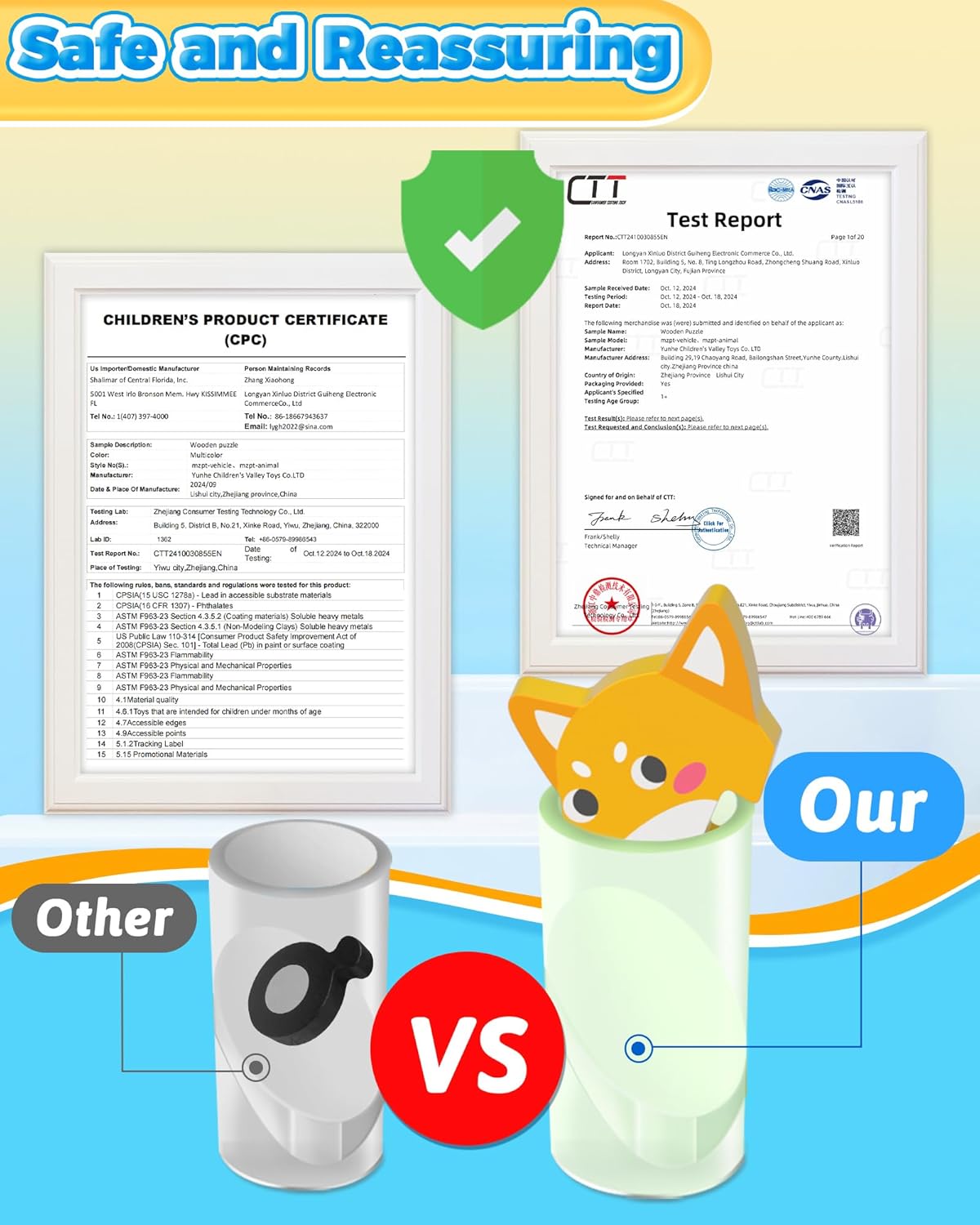 Benresive Wooden Toddler Puzzles, 8pcs Animal Montessori Toys for 1-3 Year Old Boys & Girls, Learning Educational Preschool Toys, Great Gifts for 1 2 3 Year Olds