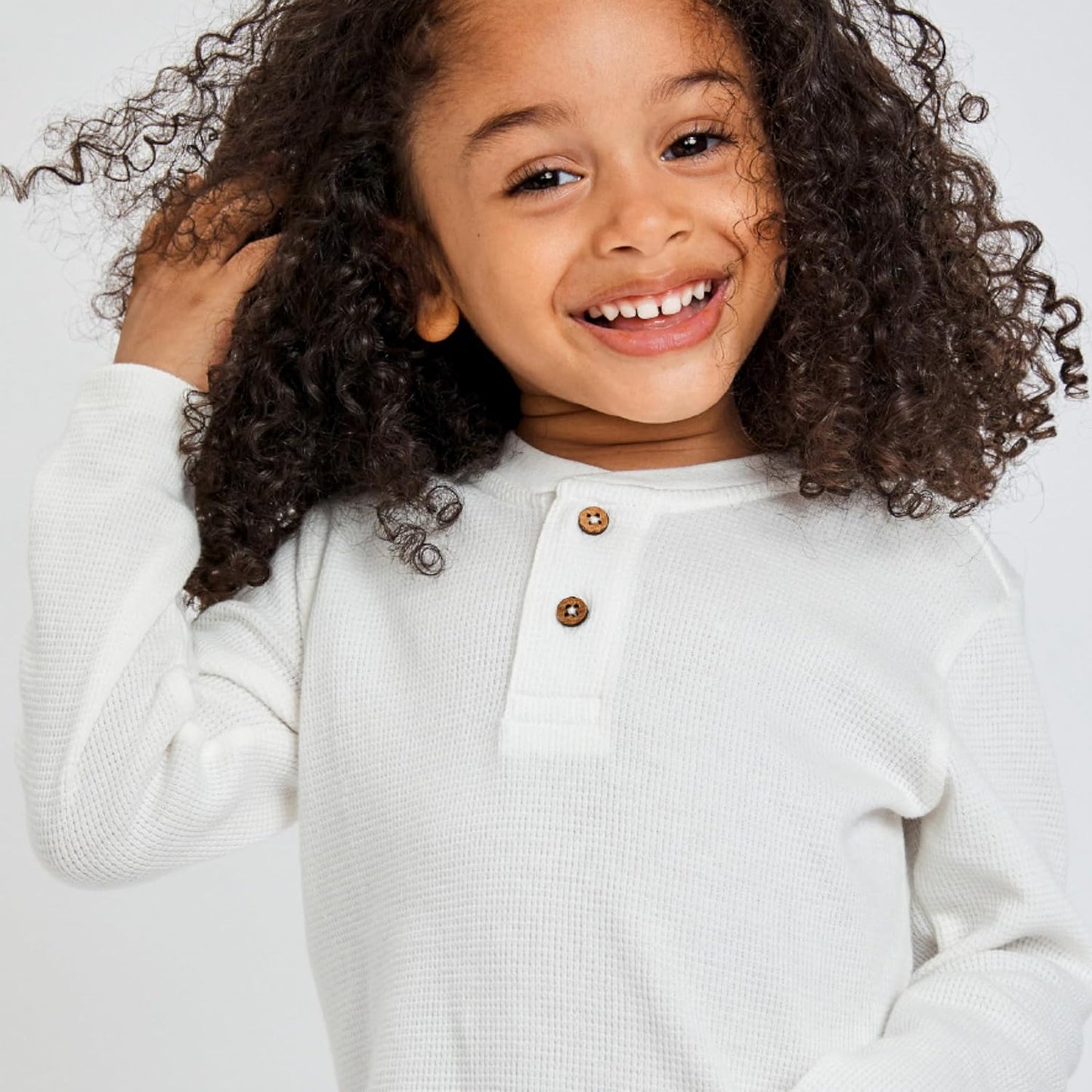 HonestBaby 5-pack Waffle Henley Long Sleeve Shirts 100% Organic Cotton for Infant Baby and Toddler Boys, Unisex