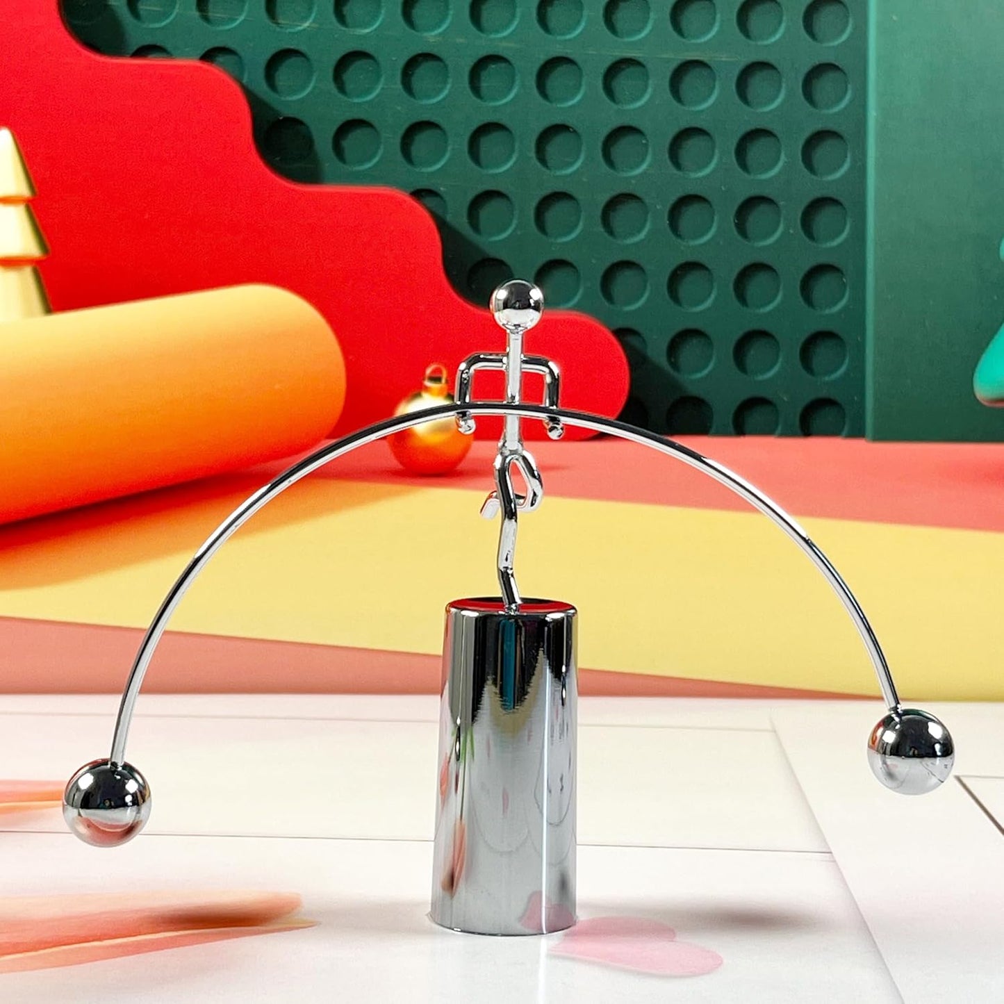 Steel Balance Toy Kinetic Art Table Balancing Decorations Physics Toy Home Office Toys Kinetic Desk Toys FN11