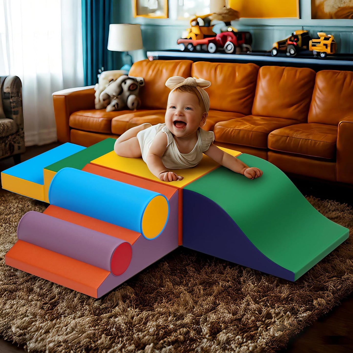 Toddler Foam Climbing Set Indoor - Kids Climb & Crawl Soft Activity Playset - Toddler Climber Gymnastics Equipment for Walking in Balance