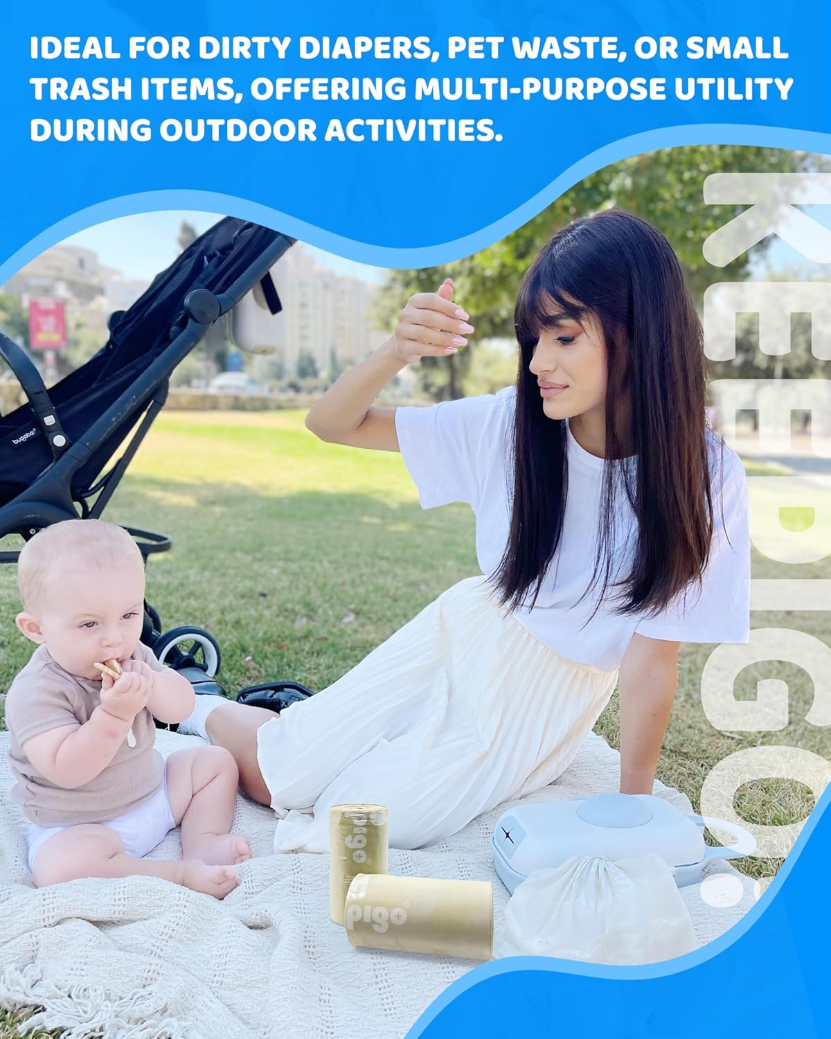 Compostable Disposable Diaper Bags Refills | 6 Rolls, 72 Leak-Proof, XL Biodegradable Baby Poop Bags | Eco-Friendly Diaper Trash Bags for Home, Travel, Pet Waste | Odor-Free,