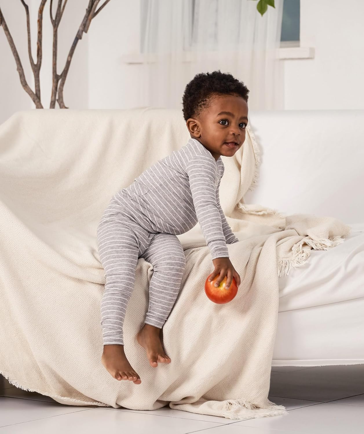 AVAUMA Stripe Pattern Baby Boys Girls Pajama Set Kids Toddler Snug fit Ribbed Sleepwear pjs for Daily Life Style