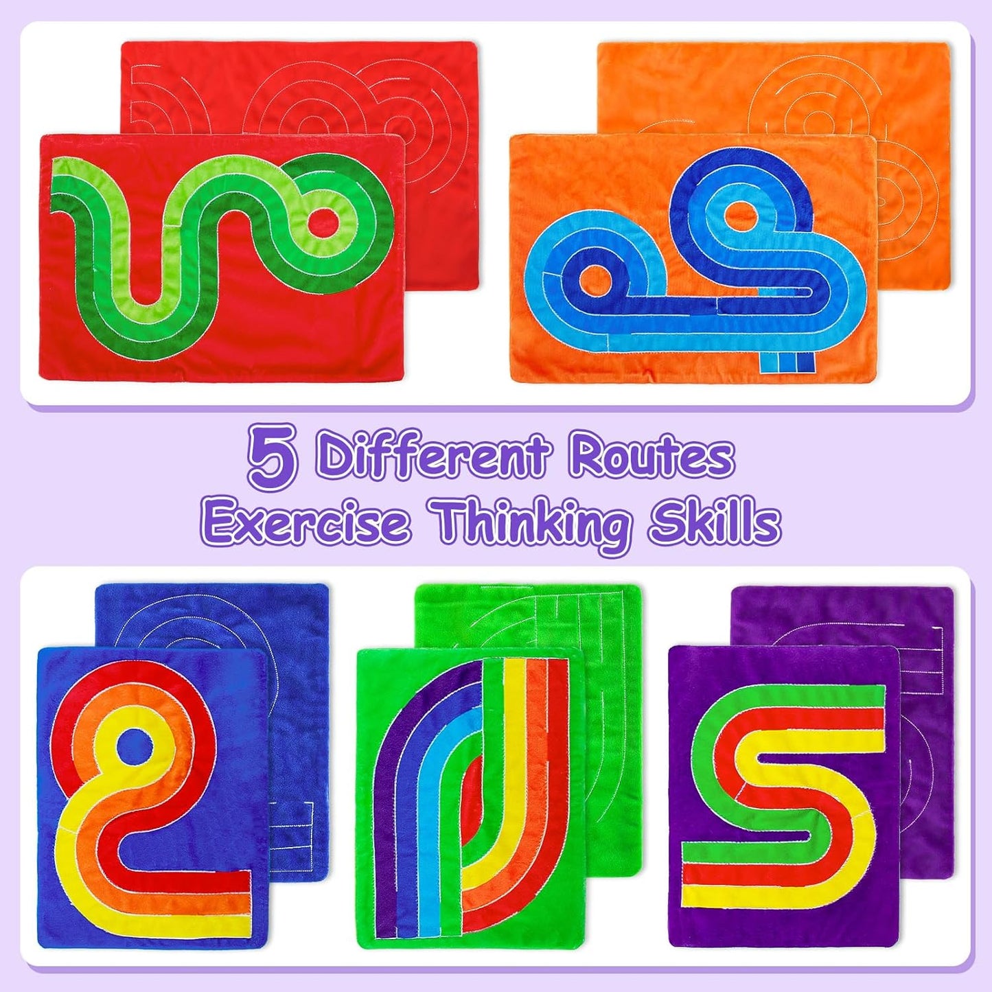 5 Pcs Marble Maze Mat Sensory Fidget Toys Stress Relief Toys Anxiety Relief Calming Toys,Sensory Tiles Toys for Kids with Autism Marble Fidget Sensory Room Must Have