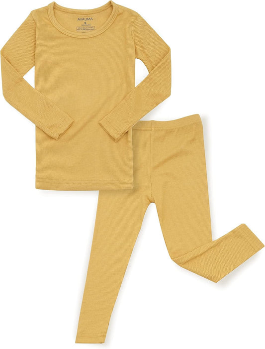 AVAUMA Baby Boys Girls Pajama Set Kids Toddler Snug fit Ribbed Sleepwear pjs for Daily Life Style