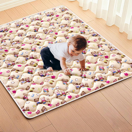 Vibe Bear High-Density Foam Baby Play Mat, 59x59 Inches Thicken One-Piece Comfortable and Soft Baby Playmat, Non Slip Washable Floor Mat for Infants, Toddlers