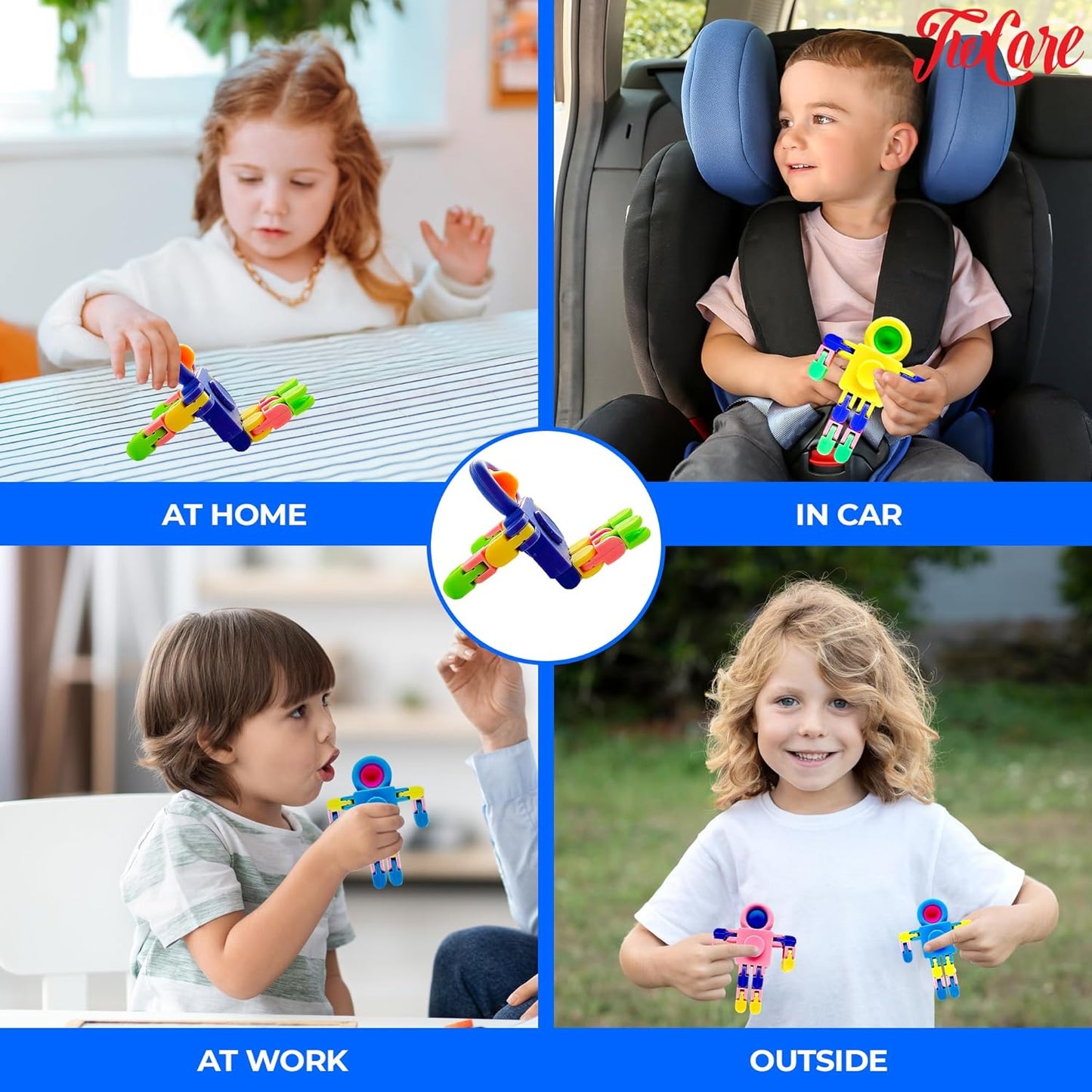 12 Pack Pop Fidget Spinners Party Favors Supplies Prizes for Kids Adults,Sensory Fidget Toys Deformable DIY Chain for Its Stress Relief Easter Basket fillers Goodie Bag Stuffers Birthday Gifts