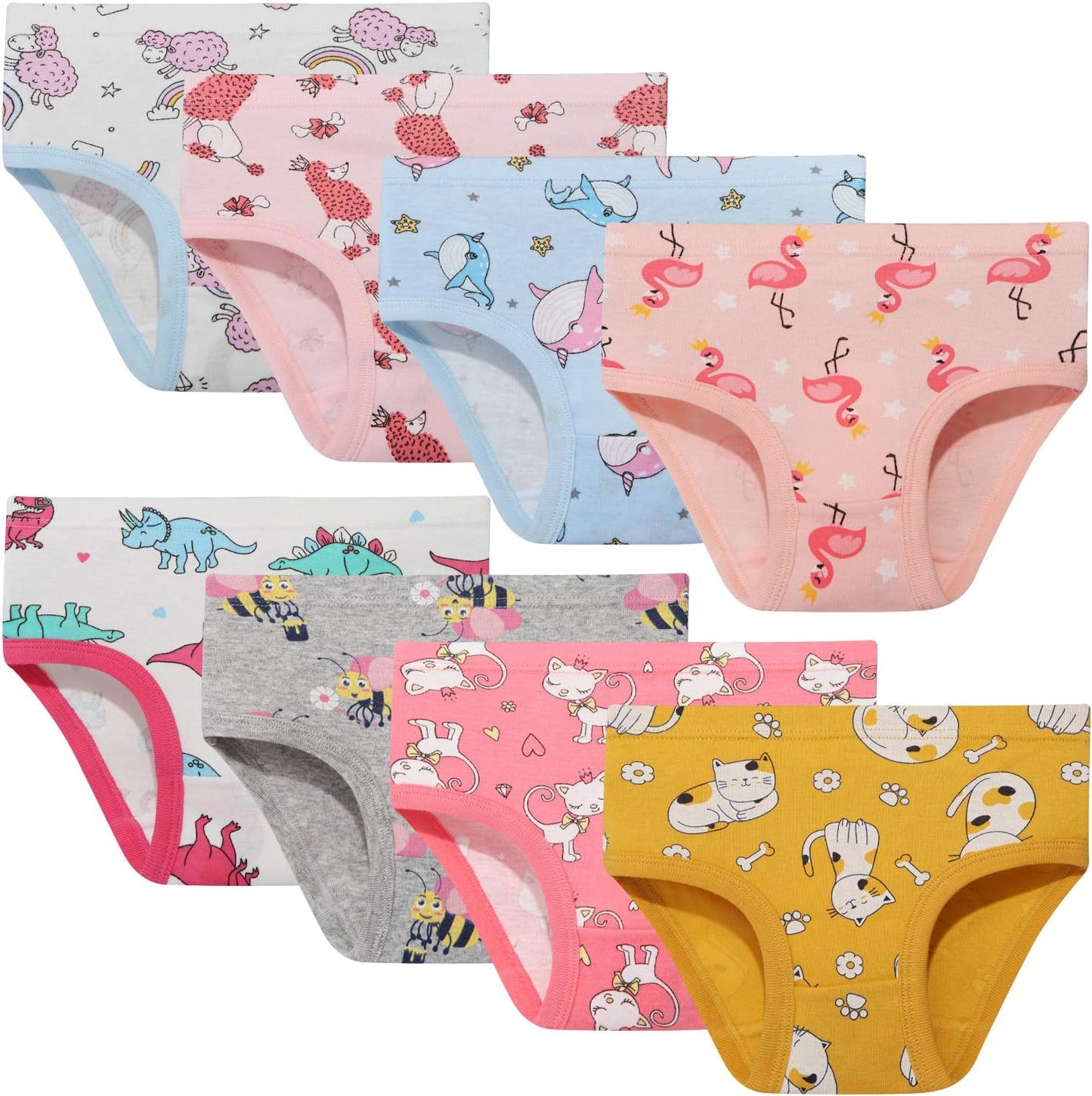 Girls' Cotton Brief Breathable Toddler Panties Kids Assorted Underwears 6-8 pieces