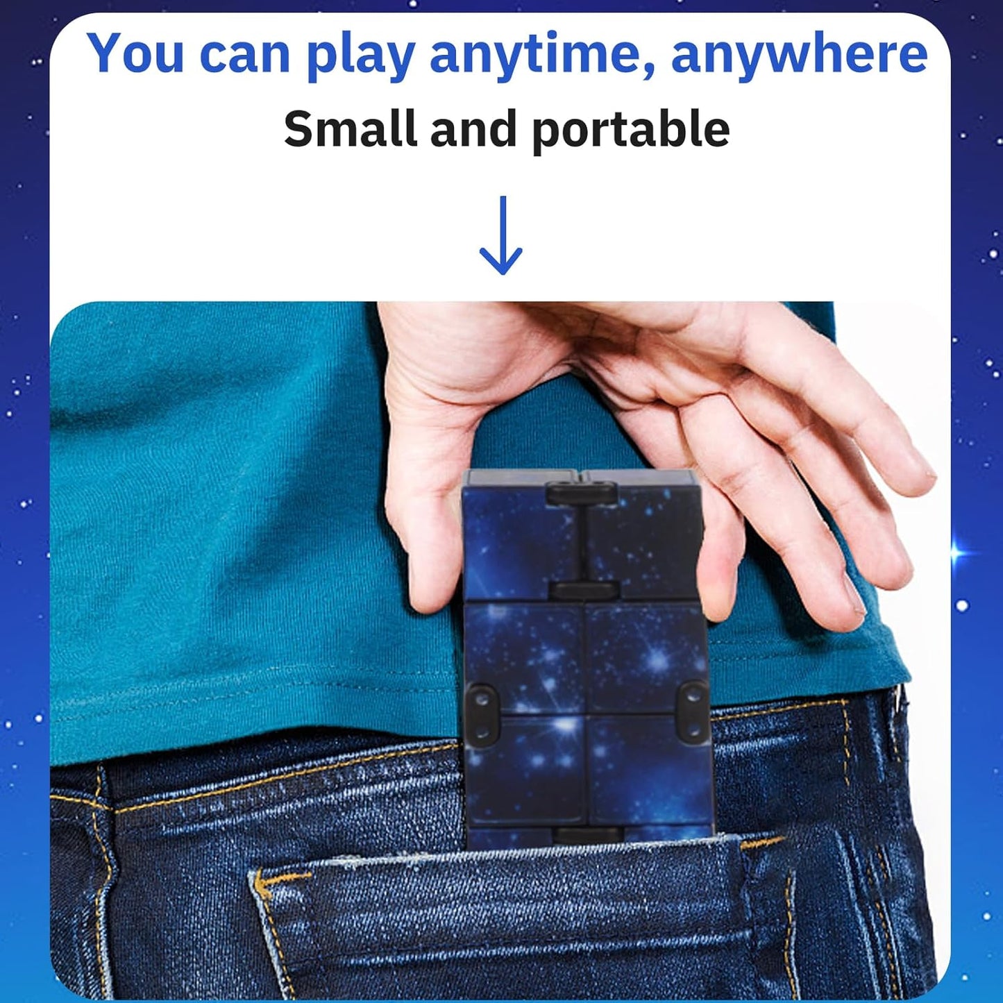 Fidget Infinity Cool Cube Toys: Fidget Toy Hand Held Magic Cubes Cool Stuff Gadgets Things Unique Birthday Gifts Boys Girls Kids Adults Anxiety Stress Relief Sensory Christmas Stocking Stuff Gift Toys