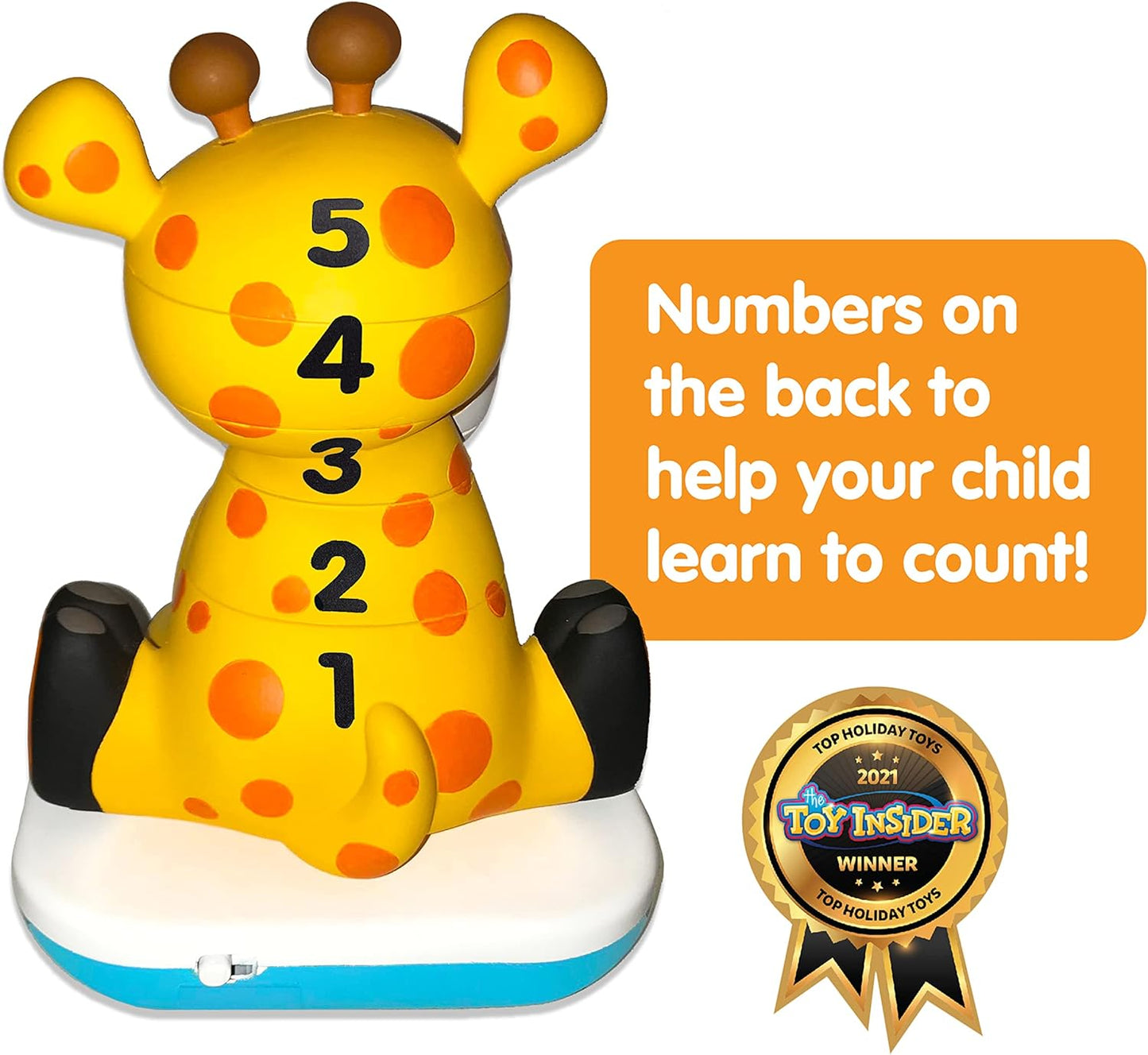 Stack-a-Roos Baby Giraffe by Salus Brands - Animal Stacking Toy, Educational Early Learning Toy for Infants Babies Toddlers, Age 12+ Months - Great Baby Gifts, STEM