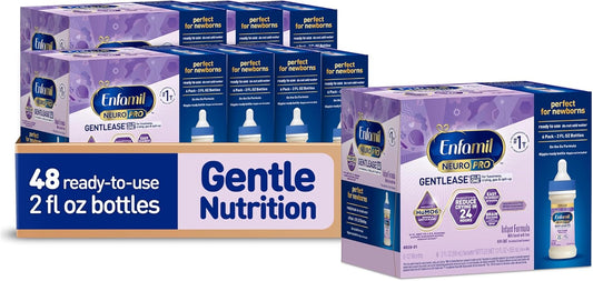 Enfamil NeuroPro Gentlease Baby Formula, Infant Formula Nutrition, Brain and Immune Support with DHA, Proven to Reduce Fussiness, Crying, Gas and Spit-up in 24 Hours, Liquid Bottle, 2 Oz, 48 Total