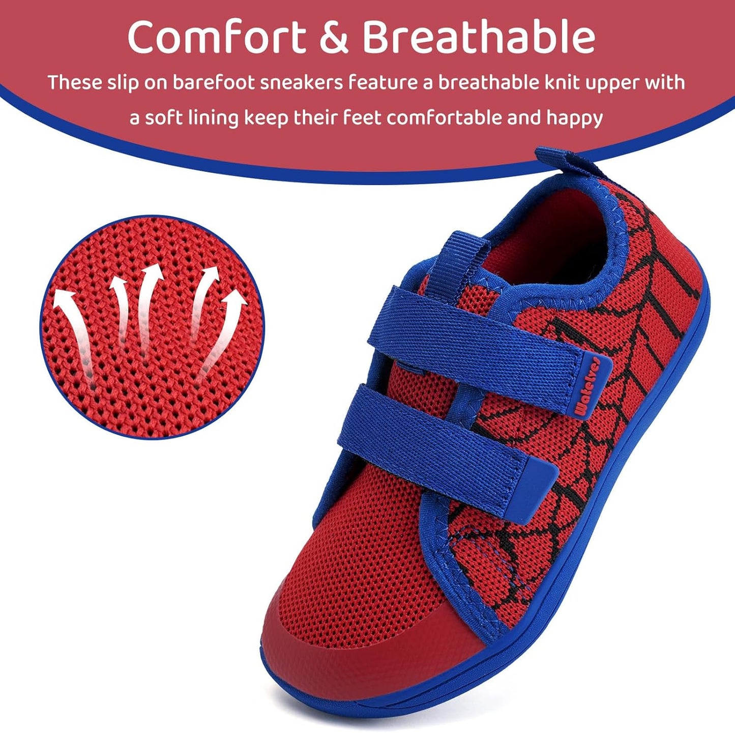 WateLves Toddler Little Kids Wide Barefoot Shoes The First Walking Shoes Girls Boys Breathable Zero Drop Minimalist Sneakers with Wide Toe Box Natural to Grow