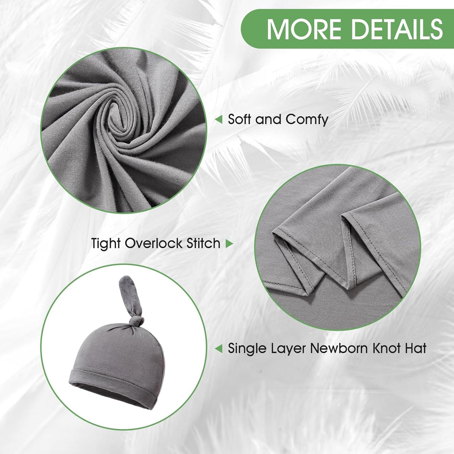 iEvolve Cotton Knitted Baby Swaddle Blanket with Hat Headband Set Newborn Swaddle Wrap Receiving Blankets for Baby Girl Boy 35" x 35"(Dark Grey)