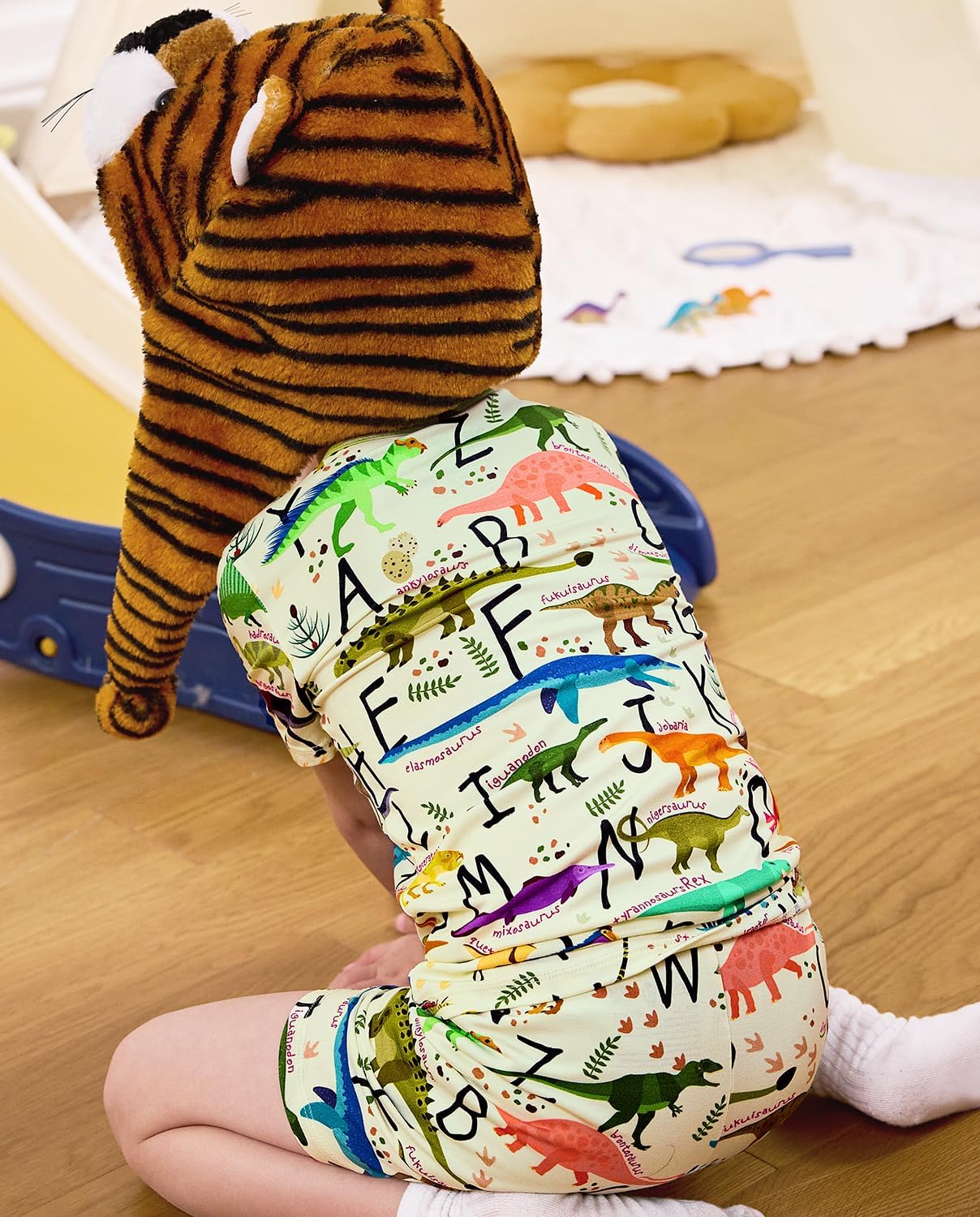 Bamboo Viscose Toddler Animal Pajamas Boys Girls Kids Cool Short Summer 12M-8Y Snug fit Pjs Set 2pcs