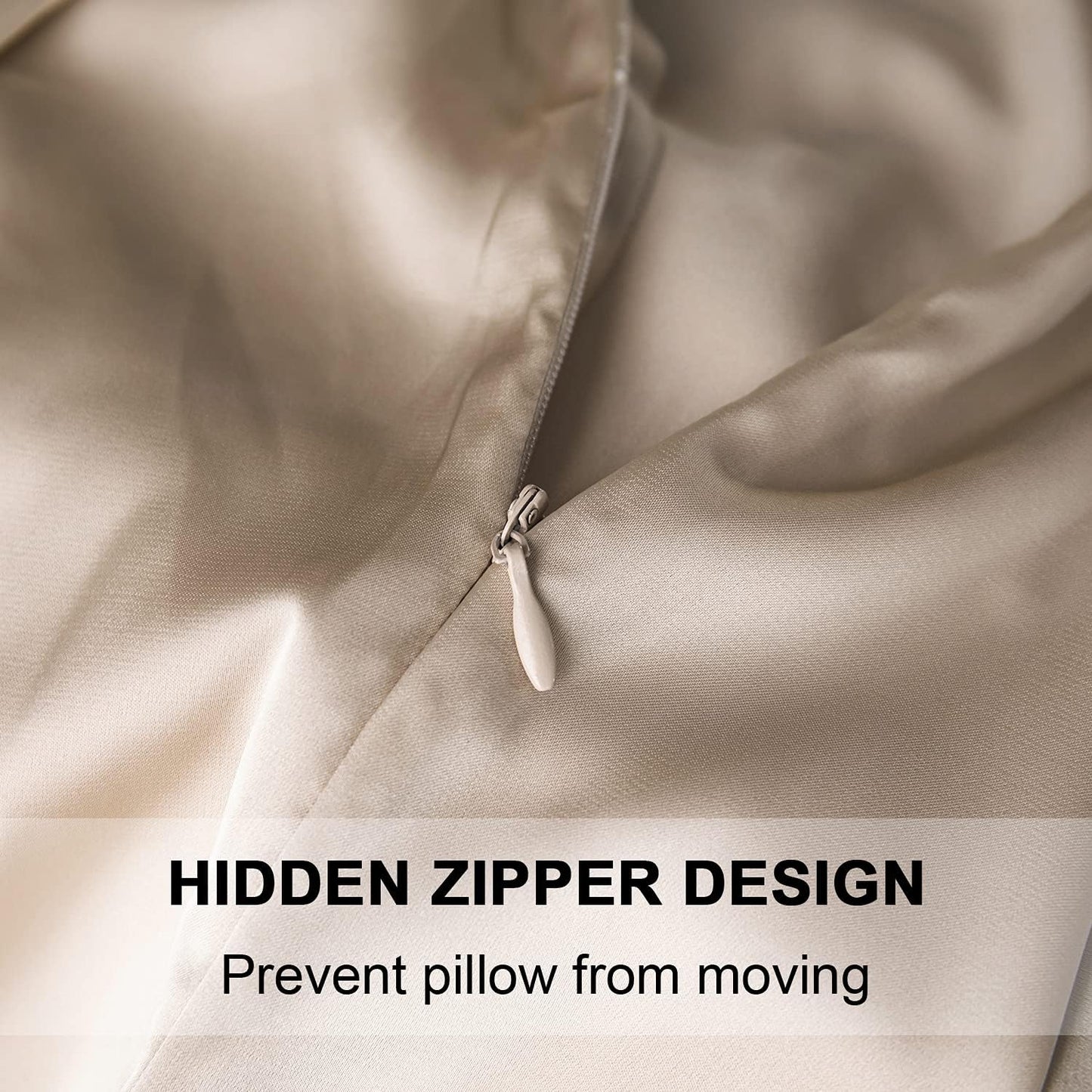 Mulberry Silk Pillowcase for Hair and Skin,Standard Size Cooling Silk Pillow Case with Hidden Zipper,Allergen Proof Dual Sides Soft Breathable Smooth Silk Pillow Cover for Women(King,Champagne)