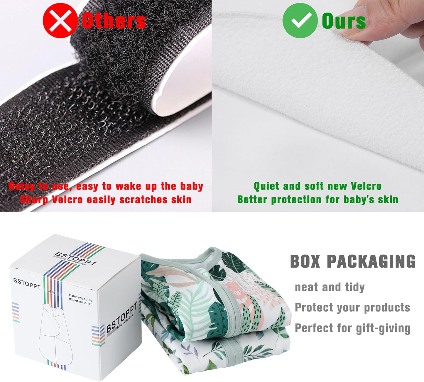 Newborn Sleep Sack Baby Swaddle,0-3 Months,3-Way Adjustable Wearable Blanket,100% Rayon Cotton Swaddling Sleeping Bag，TOG 0.5（Banana&Leaf）