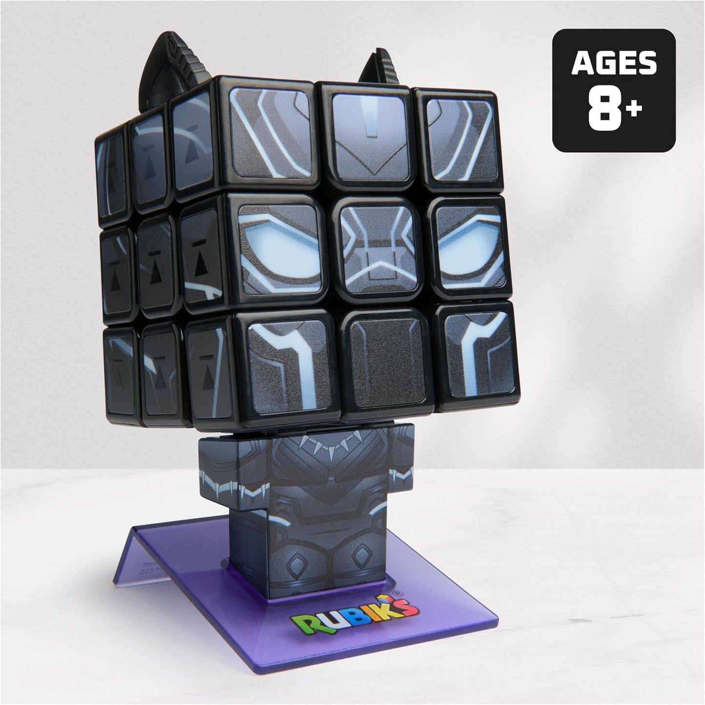 Rubik’s Cube Black Panther Cuber, Problem-Solving Challenging Brain Teaser Collectible Black Panther Fidget Toy, for Adults & Kids Ages 8+