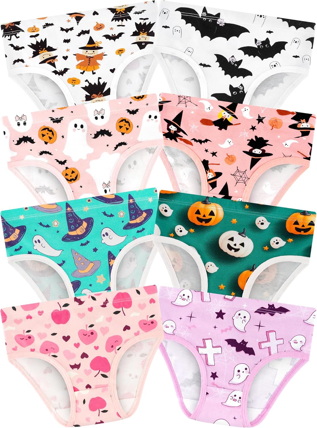 Girls' Underwear,Soft Cotton Tagless Panties for Toddlers' & Little Kids' Comfort,Breathable Briefs,8-Pack