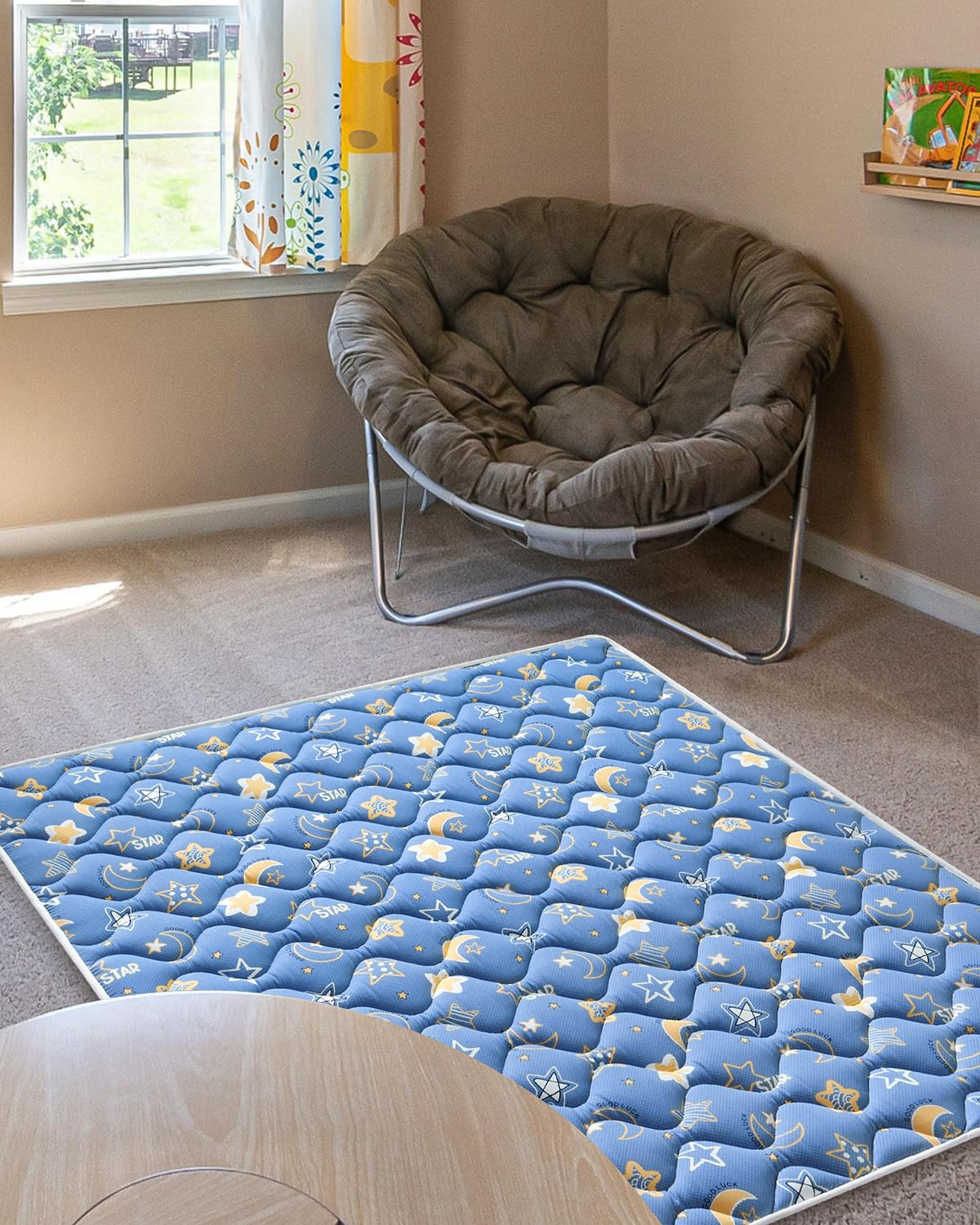 Odorless Premium Foam Baby Play Mat 50" x 50", Soft Microfiber Fabric Crawling Mat for Floor- Comfortable and Hypoallergenic, Non-Slip Cushioned Floor Playpen mat for Infants,Babies,Toddlers