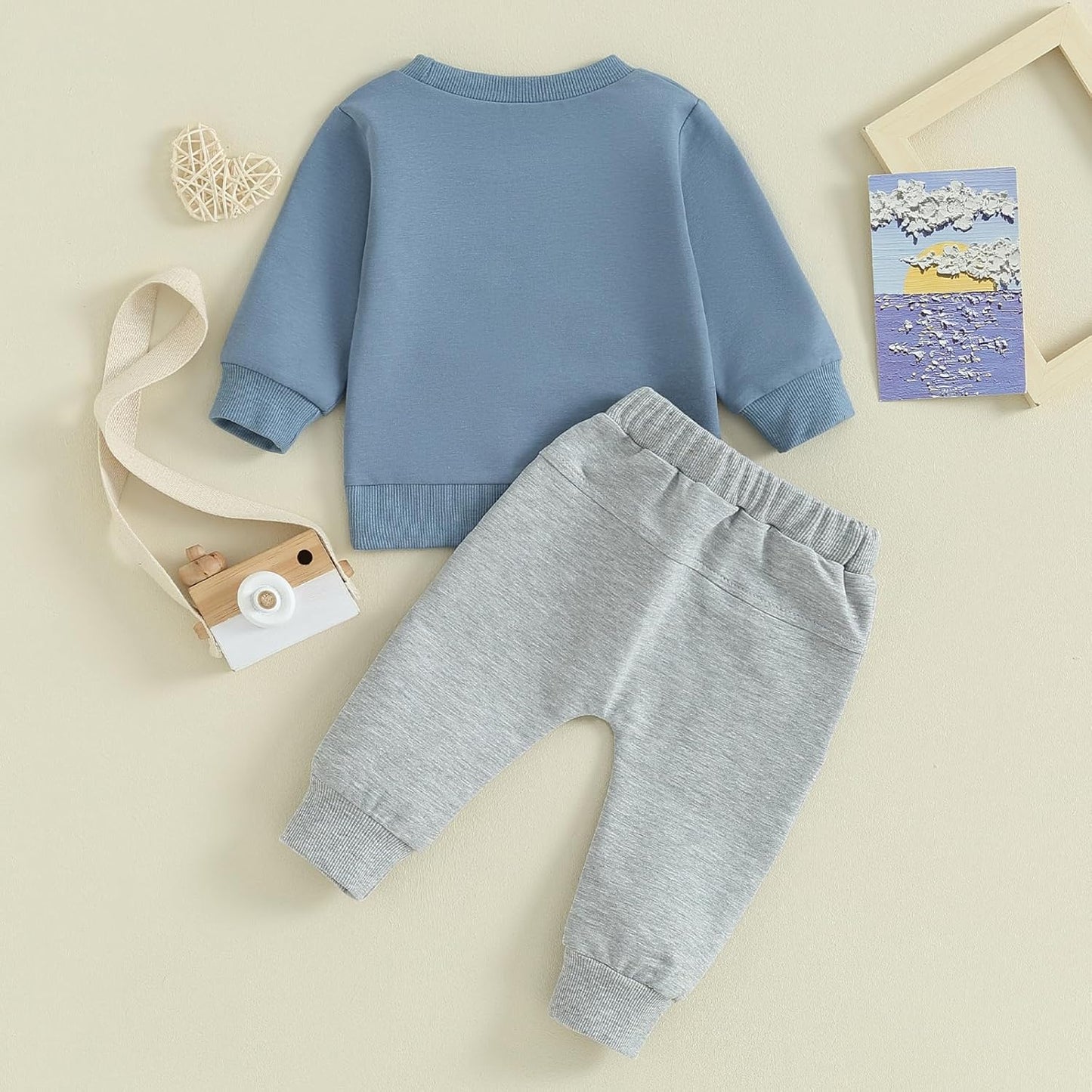 Baby Boy Clothes Fall 6 12 18 24 Months Football Long Sleeve Pullover Tops & Pant Sets Toddler Winter Outfits