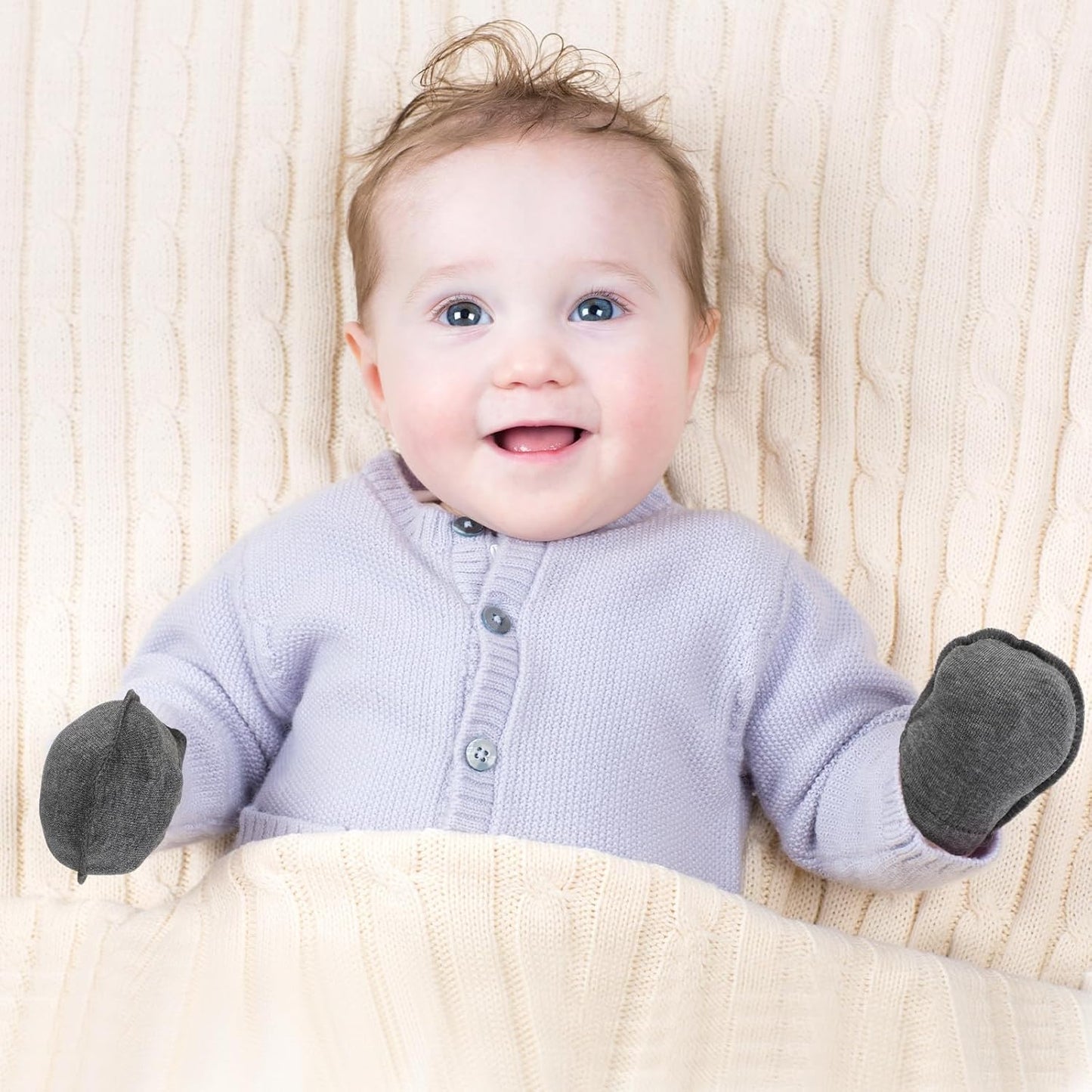 9 Pairs Newborn Baby Boys Girls Mittens 0-6 Months Infant Toddler Mittens No Scratch Solid Color Gloves