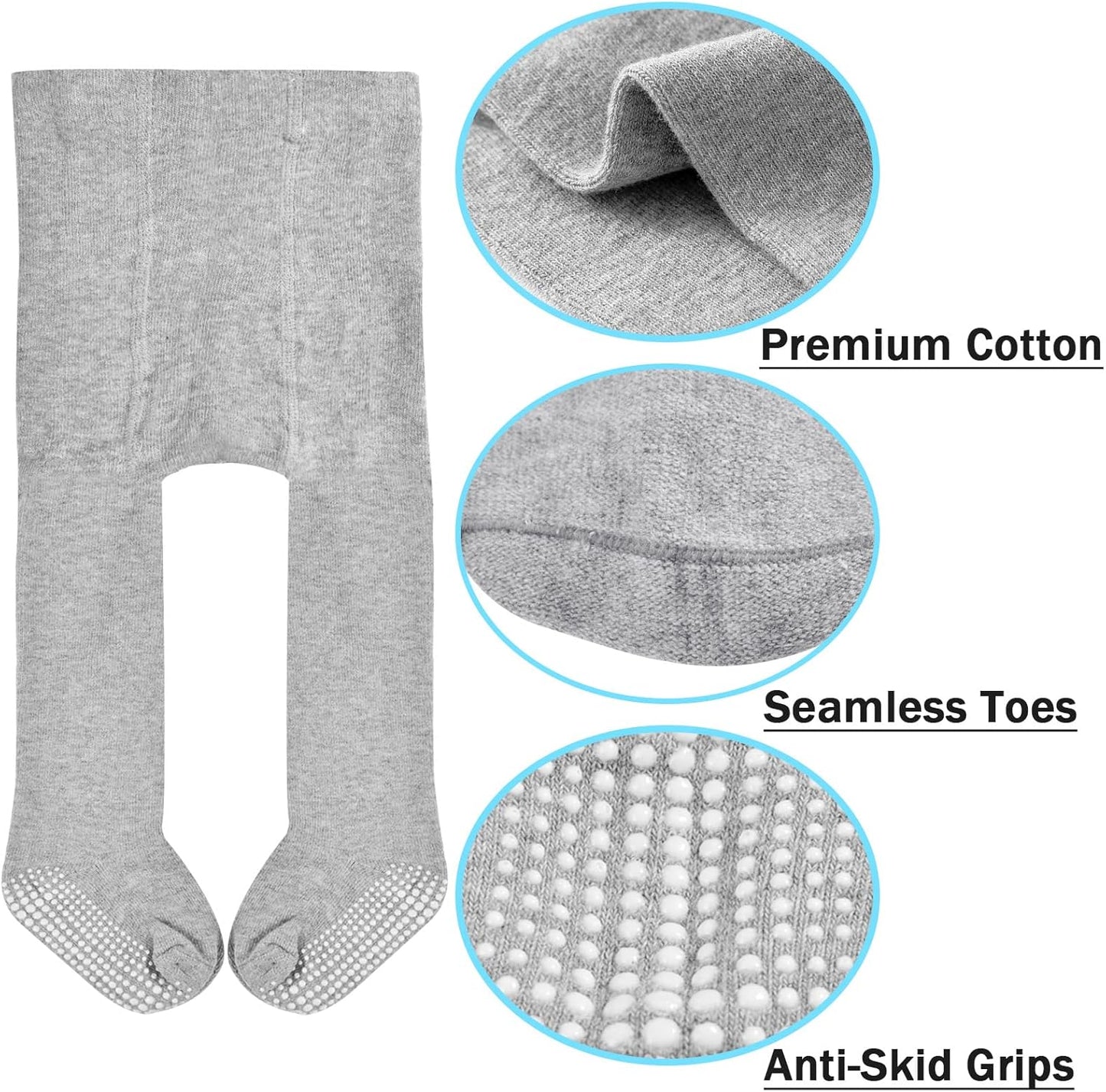 Mini angel Baby Tights Non Slip Baby Girl Tights Plain/Shoe-Look Leggings Seamless Pantyhose Warm Cotton Leggings Non-Skid