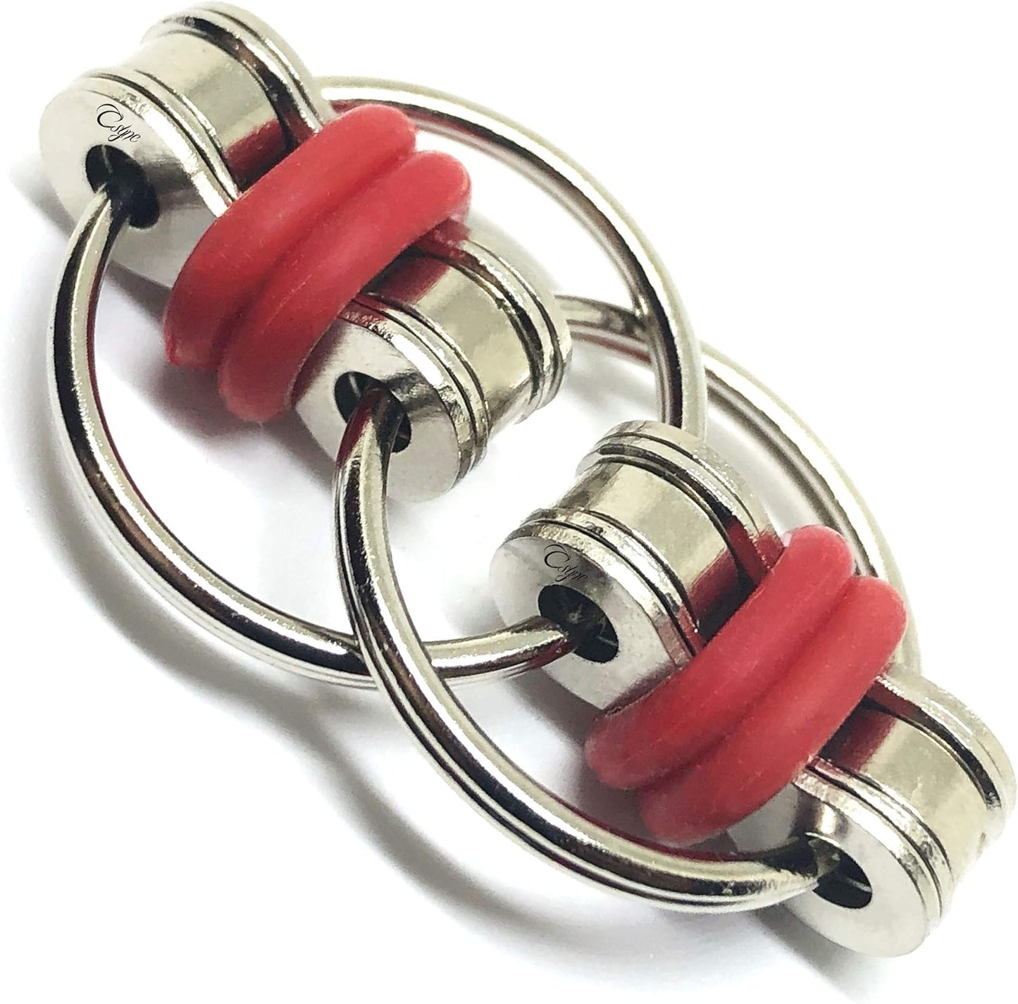 Fidget Roller Chain finger exerciser - Stress Relief Perfect for ADHD, ADD, Anxiety in Office, Studying or work Stocking Stuffers Gifts (3 Piece) (Red)