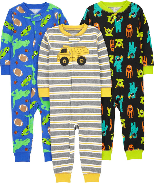 Simple Joys by Carter's Kids' 3-Pack Snug Fit Footless Cotton Pajamas