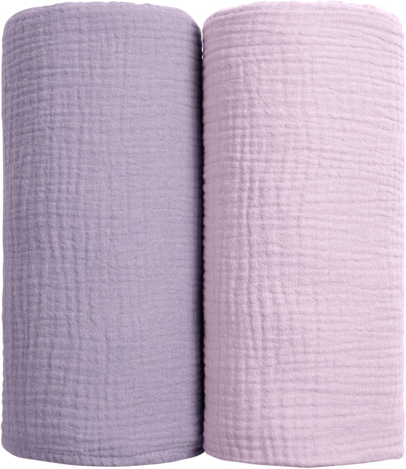 Lulu moon Muslin Swaddle Blanket Baby Receiving Blankets Neutral, 2 Pack, Purple