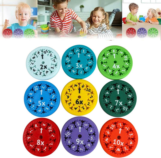 2024 Math Fidget Spinners Math Fidget Toy,Fidget Spinner Sensory Toys,Multiplication Table Game Fidget Toys,Math Games Digital Table Toy,Stress Anxiety Relief (9 Packs - Multiplication & Division)
