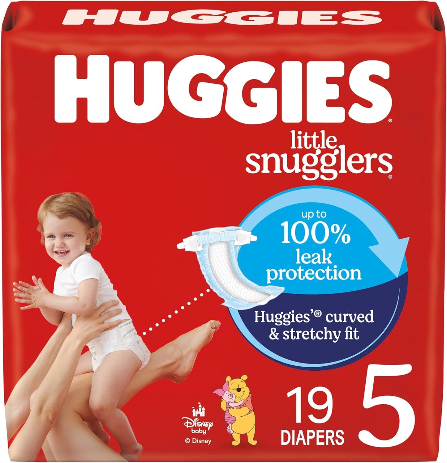 Huggies Size 5 Diapers, Little Snugglers Baby Diapers, Size 5 (27+ lbs), 19 Count, Packaging May Vary