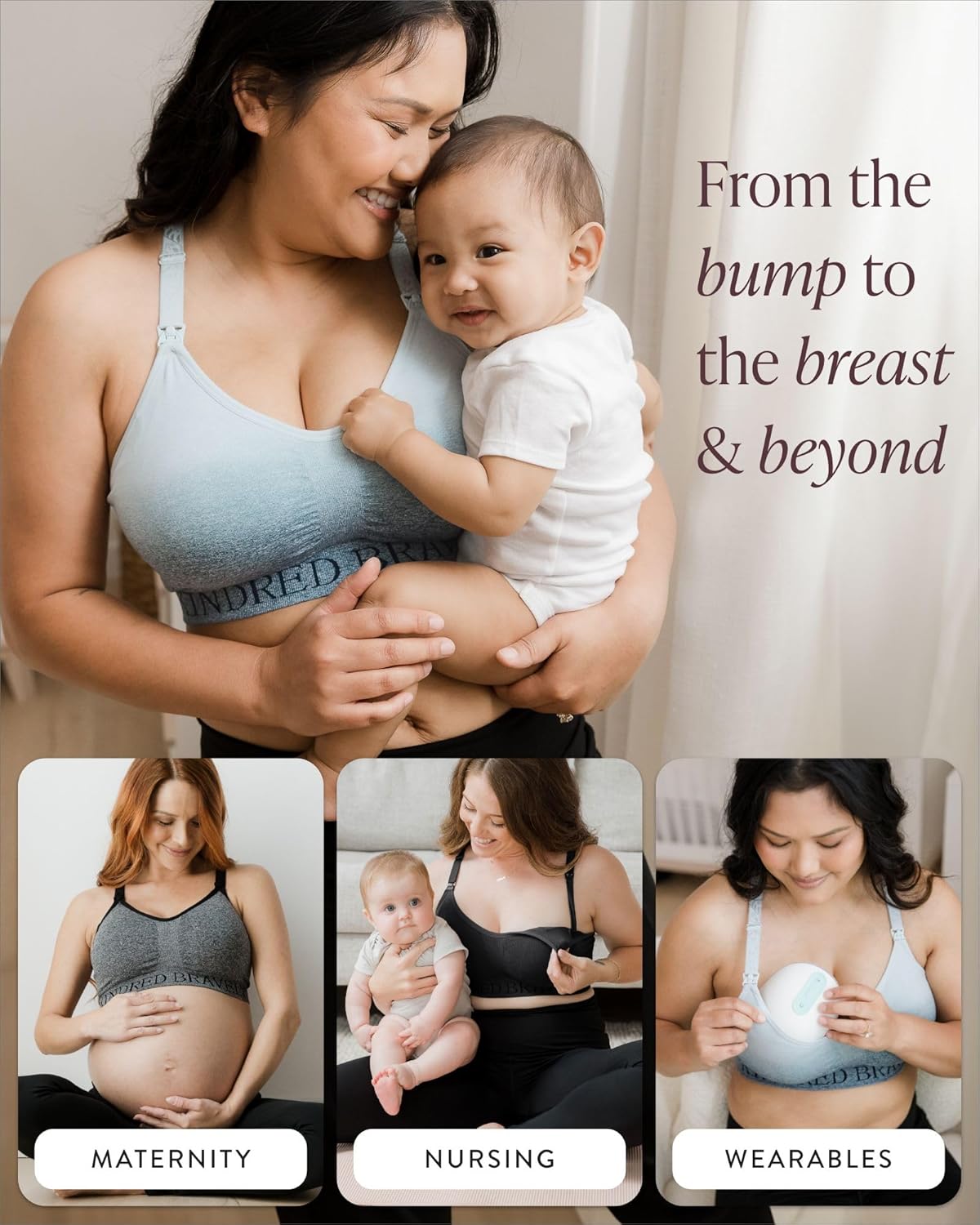 Kindred Bravely Sublime Nursing Sports Bras for Breastfeeding, Soft & Stretchy Maternity Bra